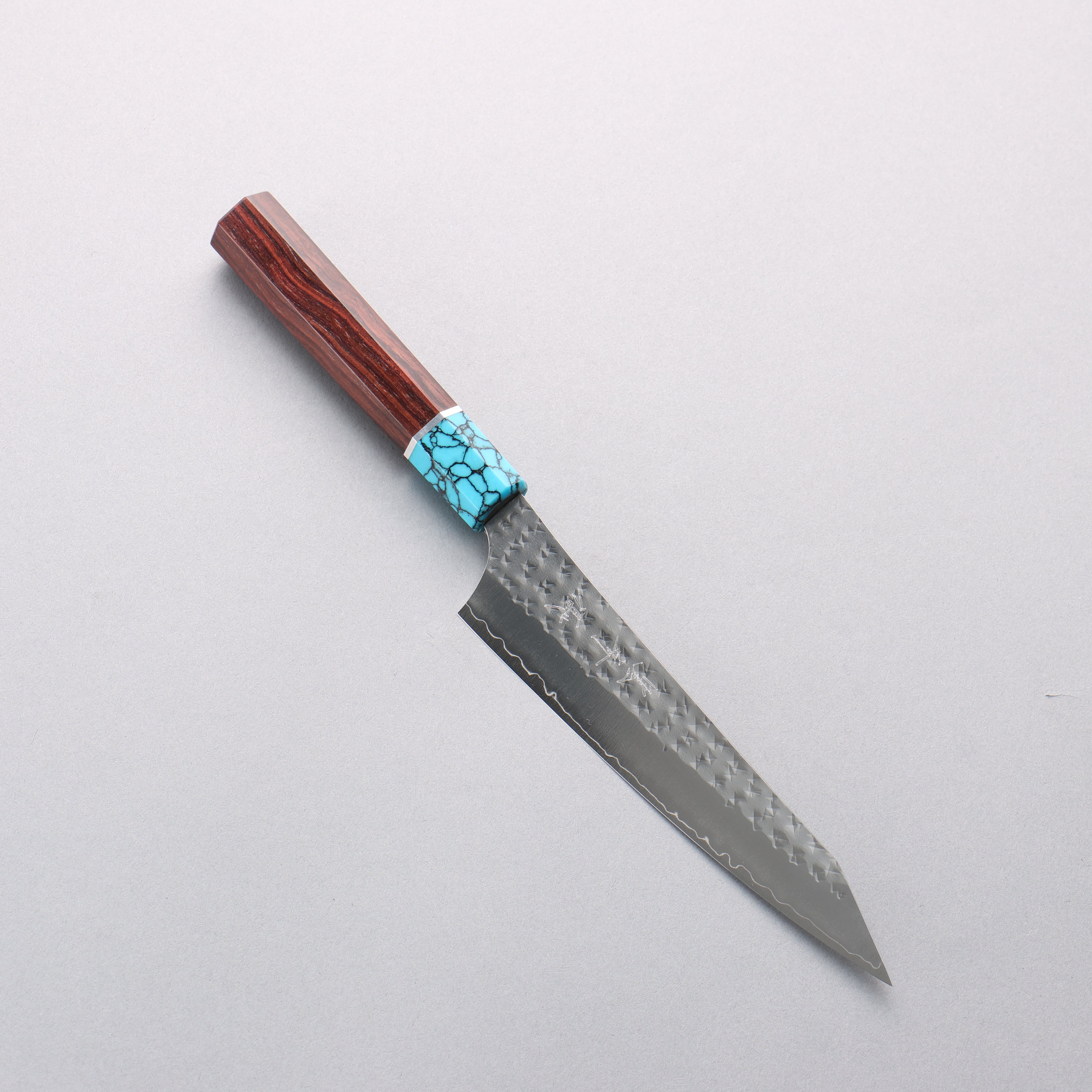 Yu Kurosaki Senko Ei SG2 Hammered Petty-Utility 150mm Rosewood (Ferrule: Blue Turquoise) Handle - Seisuke Knife