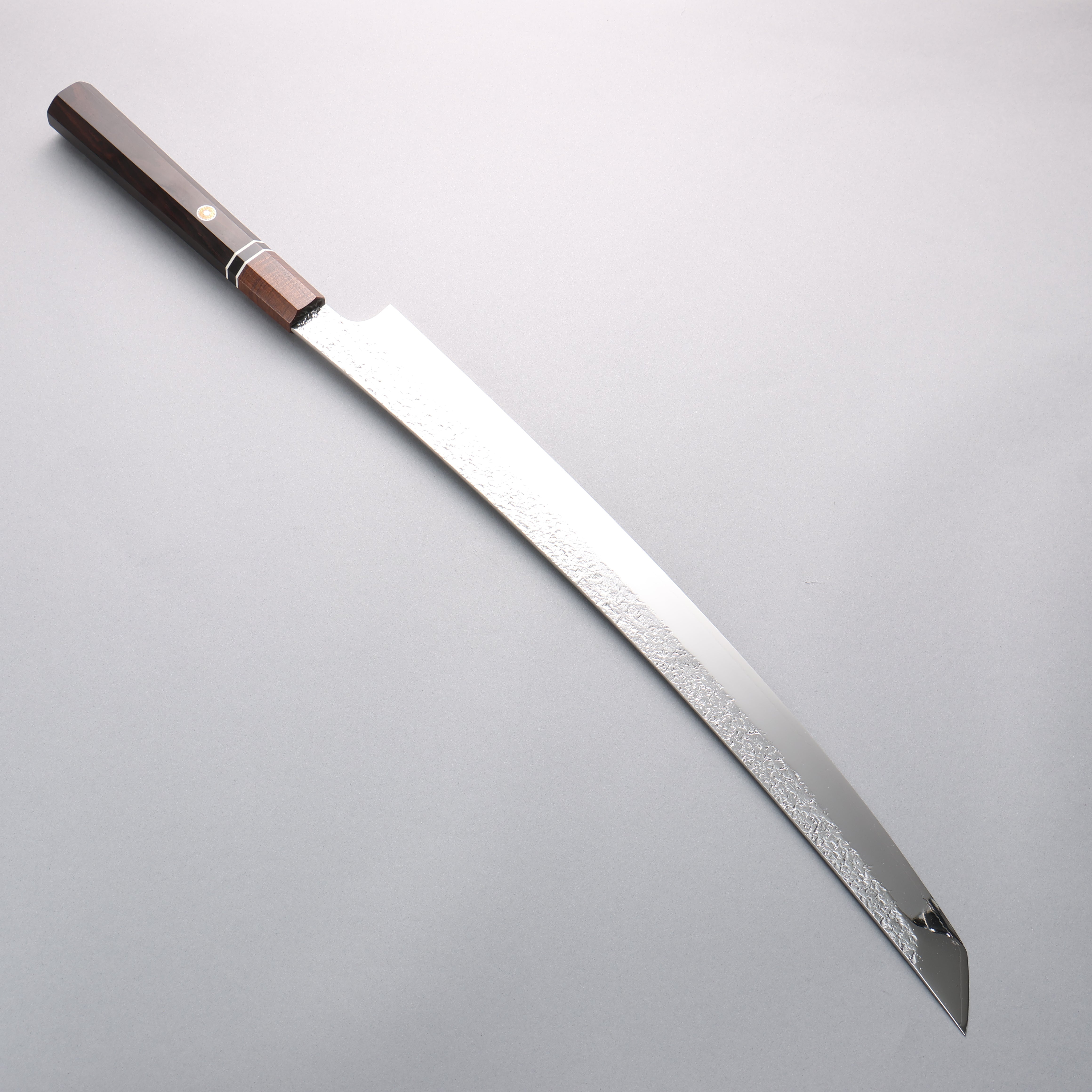 Yu Kurosaki Shizuku SG2 Mirrored Finish Hammered Sakimaru Sujihiki 450mm with Sheath - Seisuke Knife