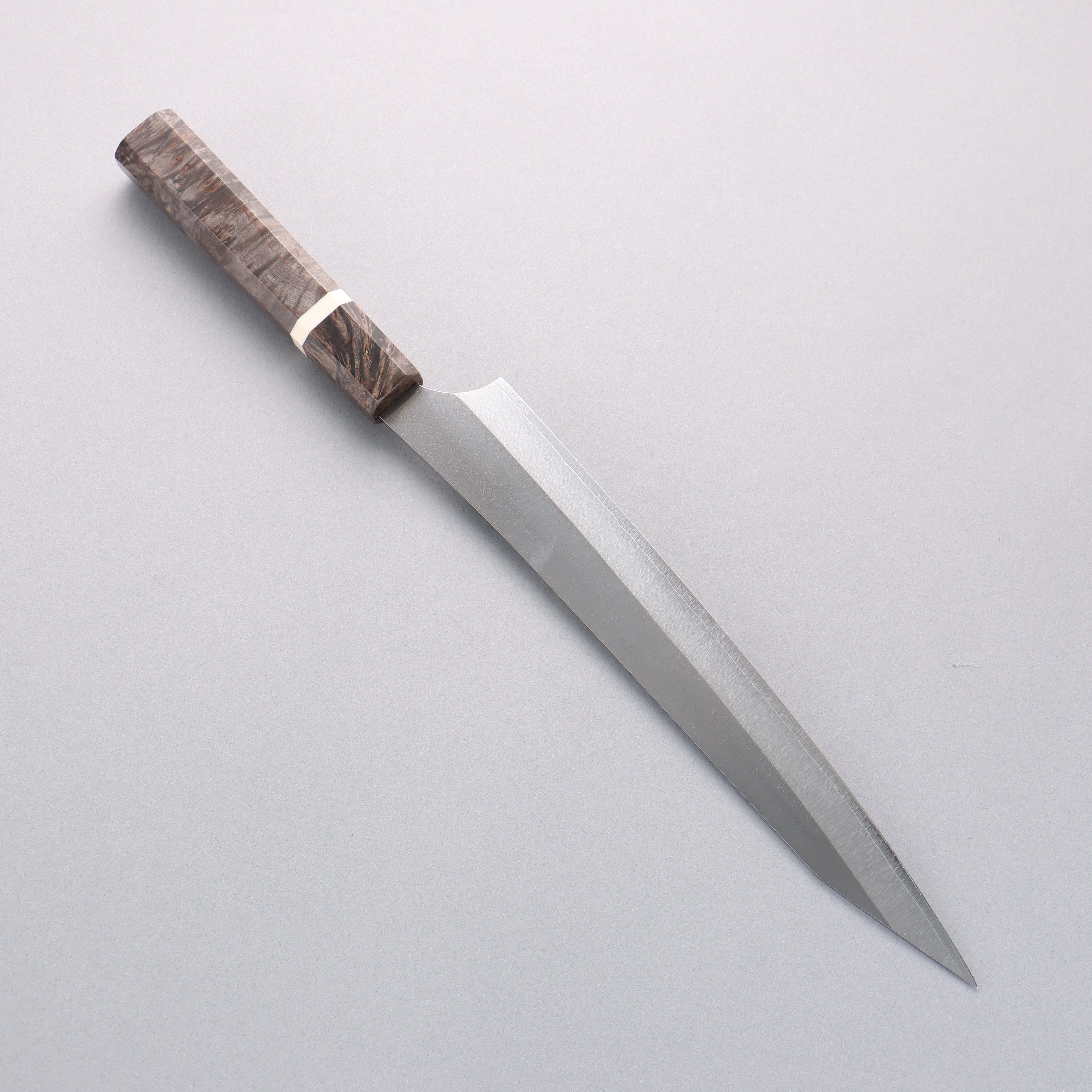 Yu Kurosaki New Gekko VG-XEOS Sujihiki 240mm Stabilized Burl (White Ring) Handle - Seisuke Knife