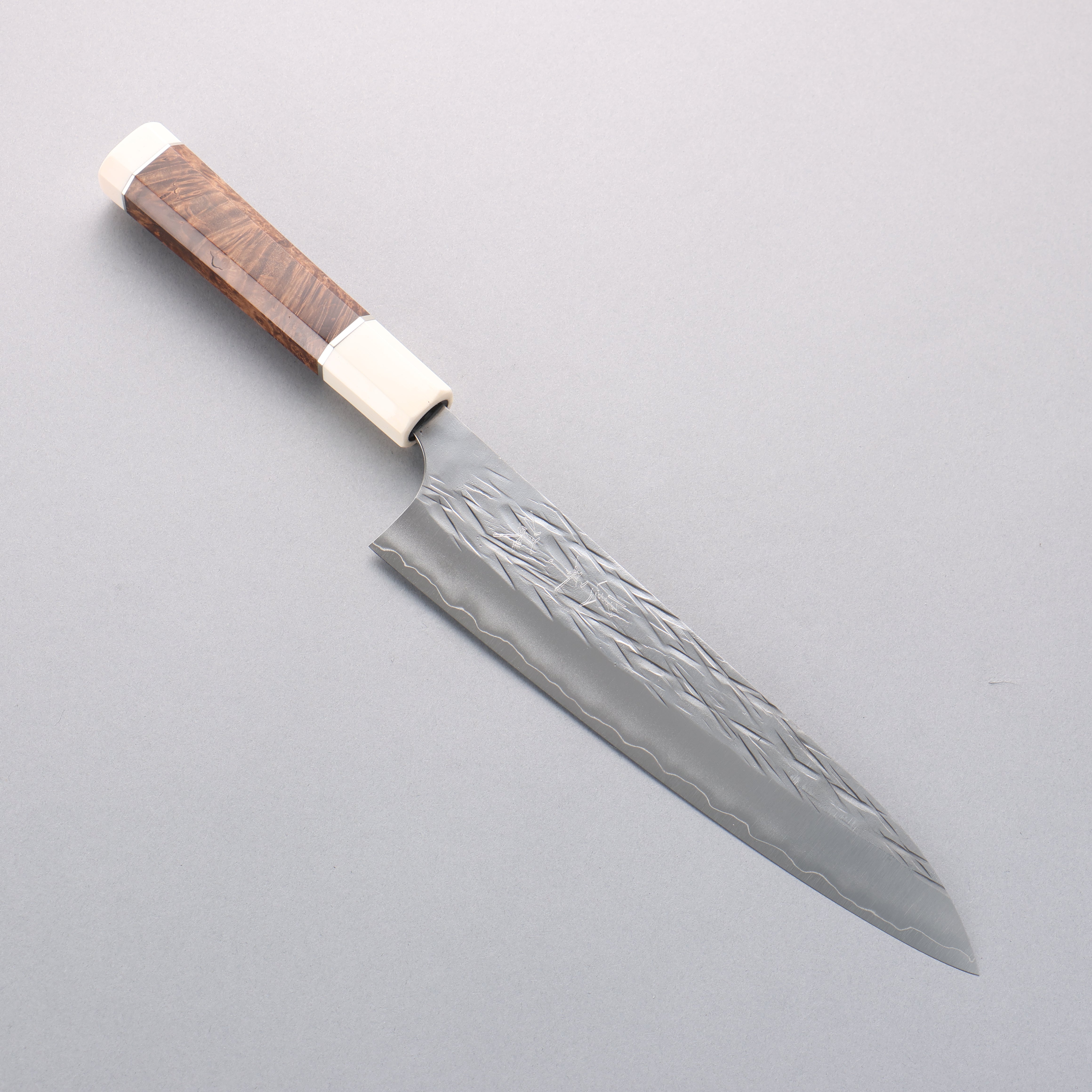 Yu Kurosaki Juhyo Cobalt Special Steel Hammered Gyuto 210mm Chinese Quince & White Caps Handle - Seisuke Knife