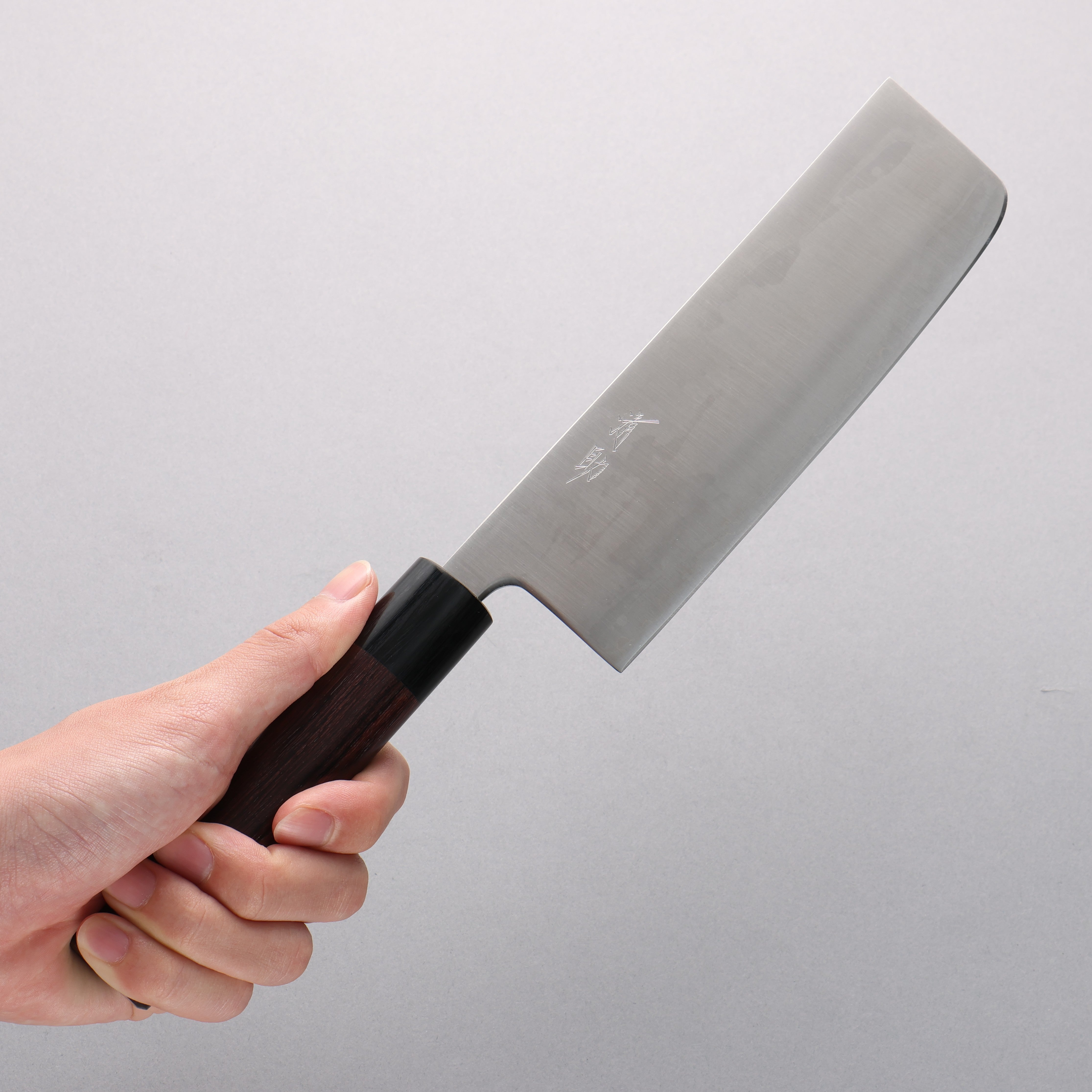 Seisuke Blue Super Nakiri 165mm Rosewood (Ferrule: Black Pakka Wood) Handle - Seisuke Knife