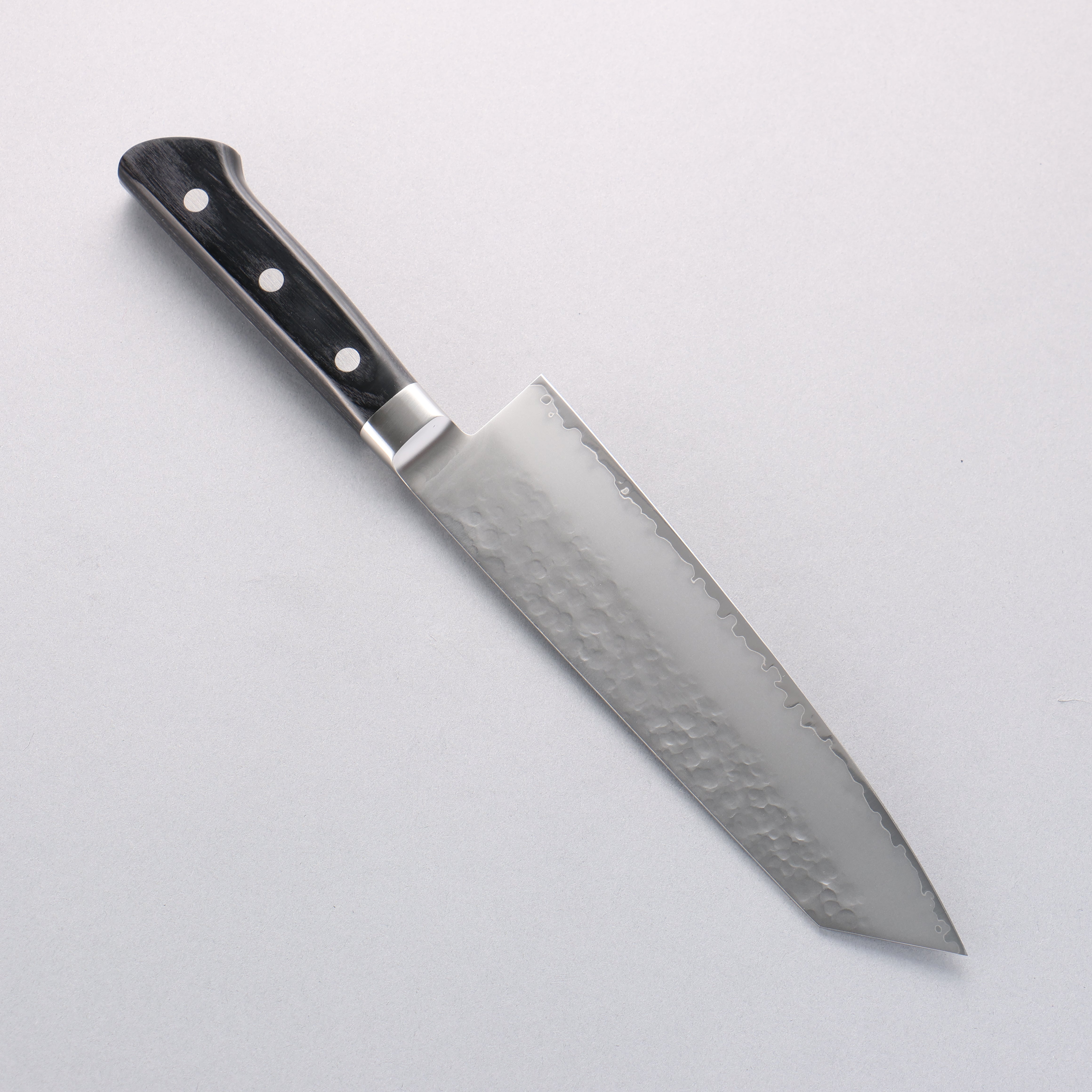 Seisuke VG5 Hammered Kasumitogi Kiritsuke Santoku 190mm Black Pakka wood Handle - Seisuke Knife