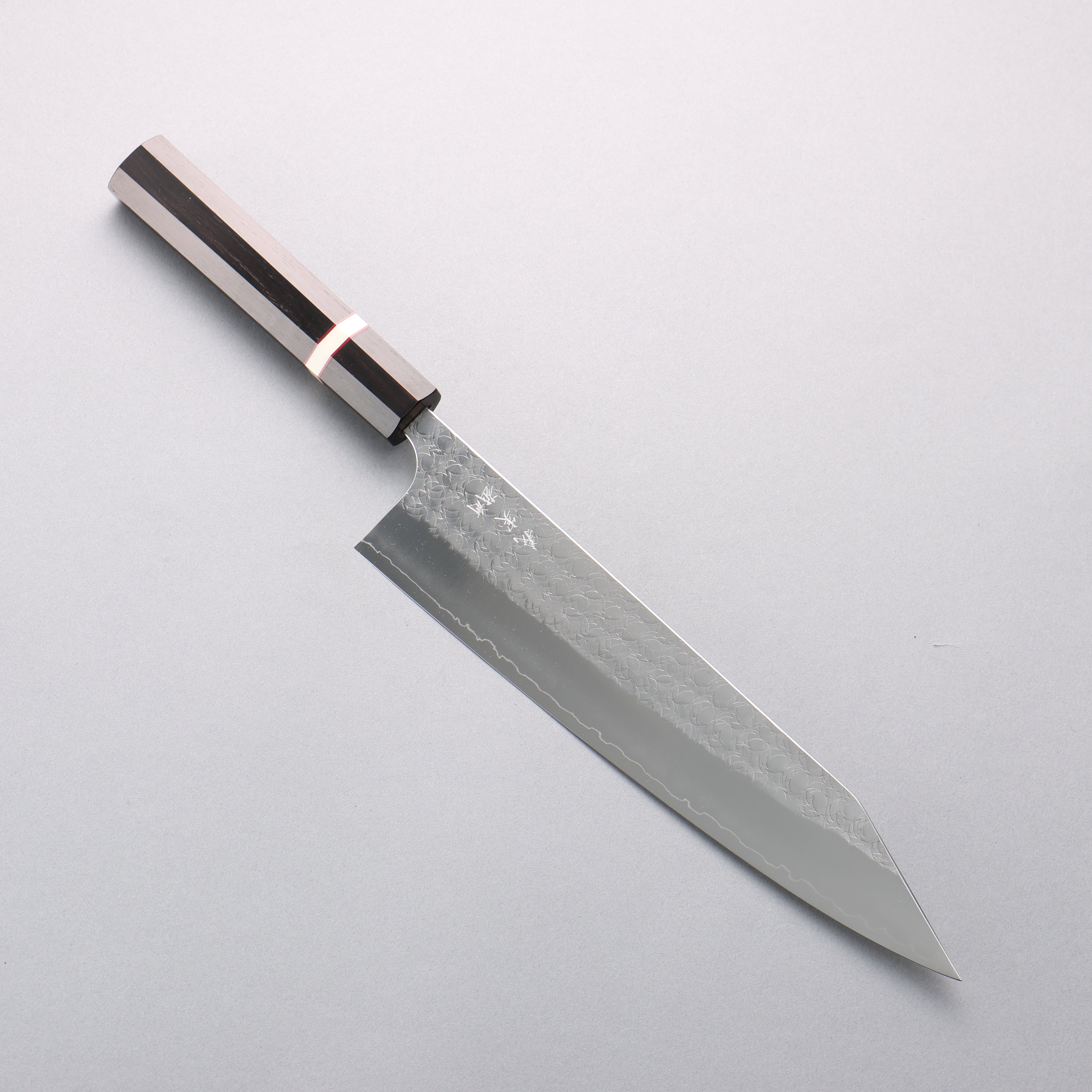 Yoshimi Kato Minamo SG2 Hammered Kiritsuke Gyuto 240mm Ebony (White Ring) Handle - Seisuke Knife