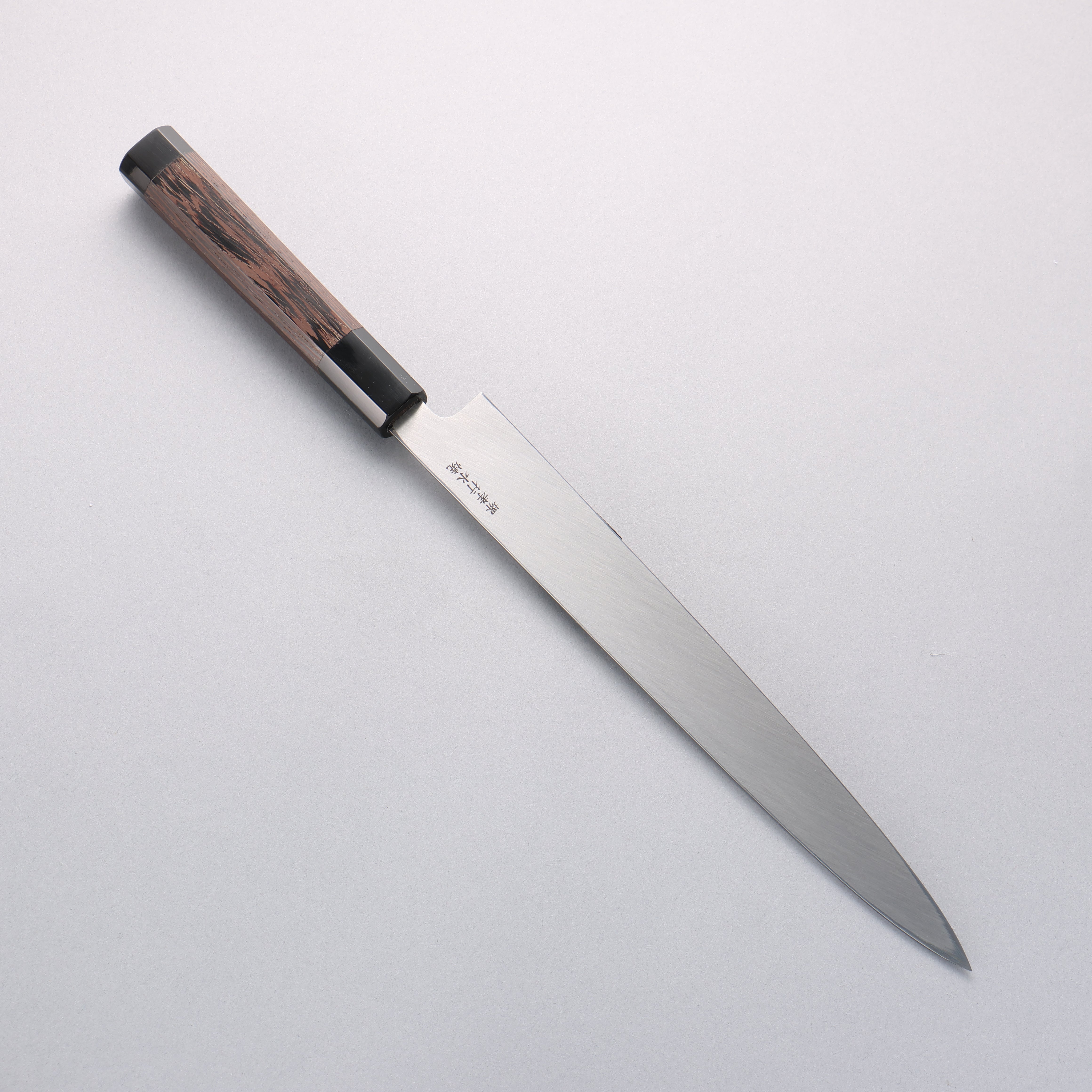 Sakai Takayuki Honyaki White Steel No.2 Yanagiba Wenge with Double Water Buffalo Ring Handle - Seisuke Knife