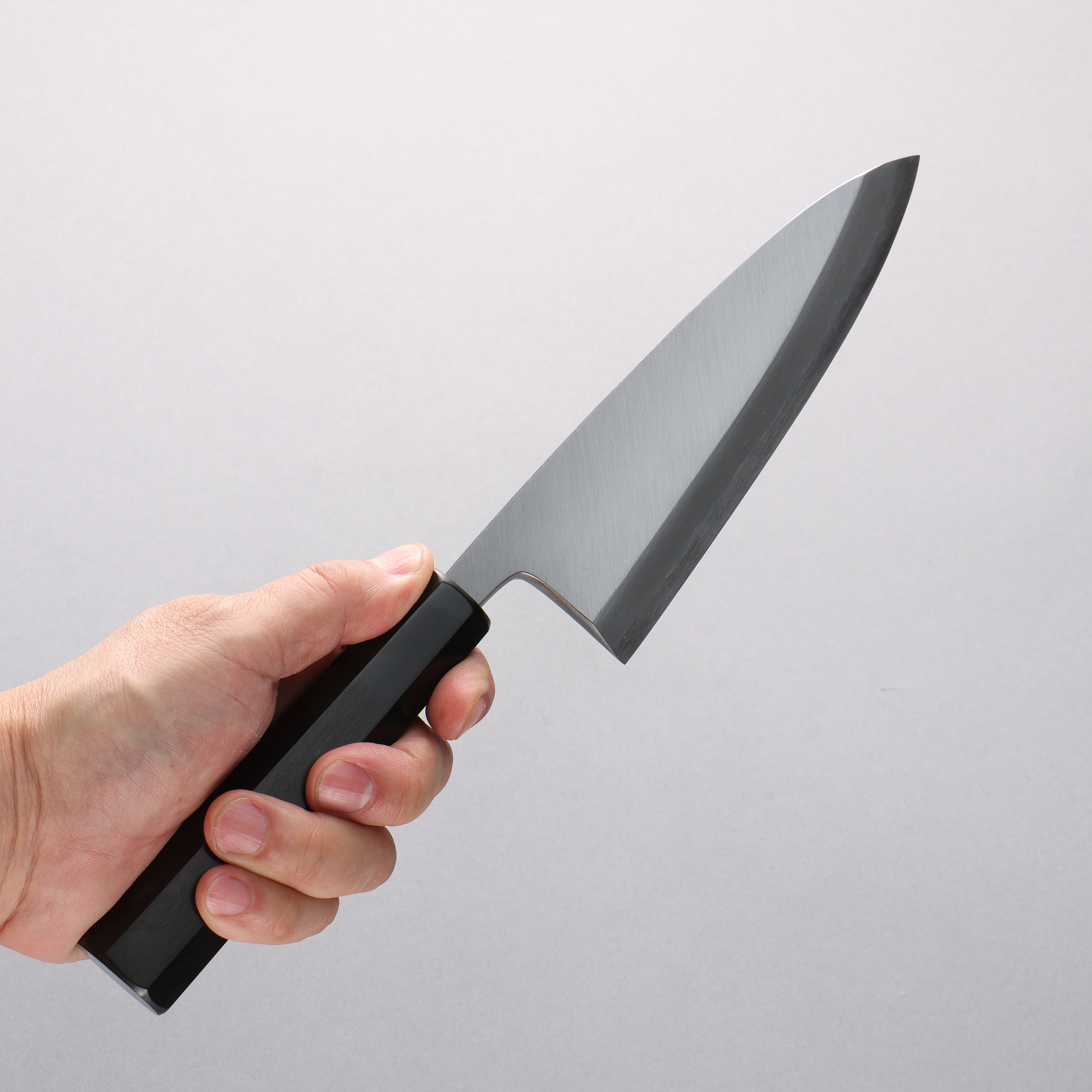 Minamoto Akitada Blue Steel No.2 Aideba 150mm Ebony Wood (ferrule: Black Water Buffalo Horn) Handle - Seisuke Knife