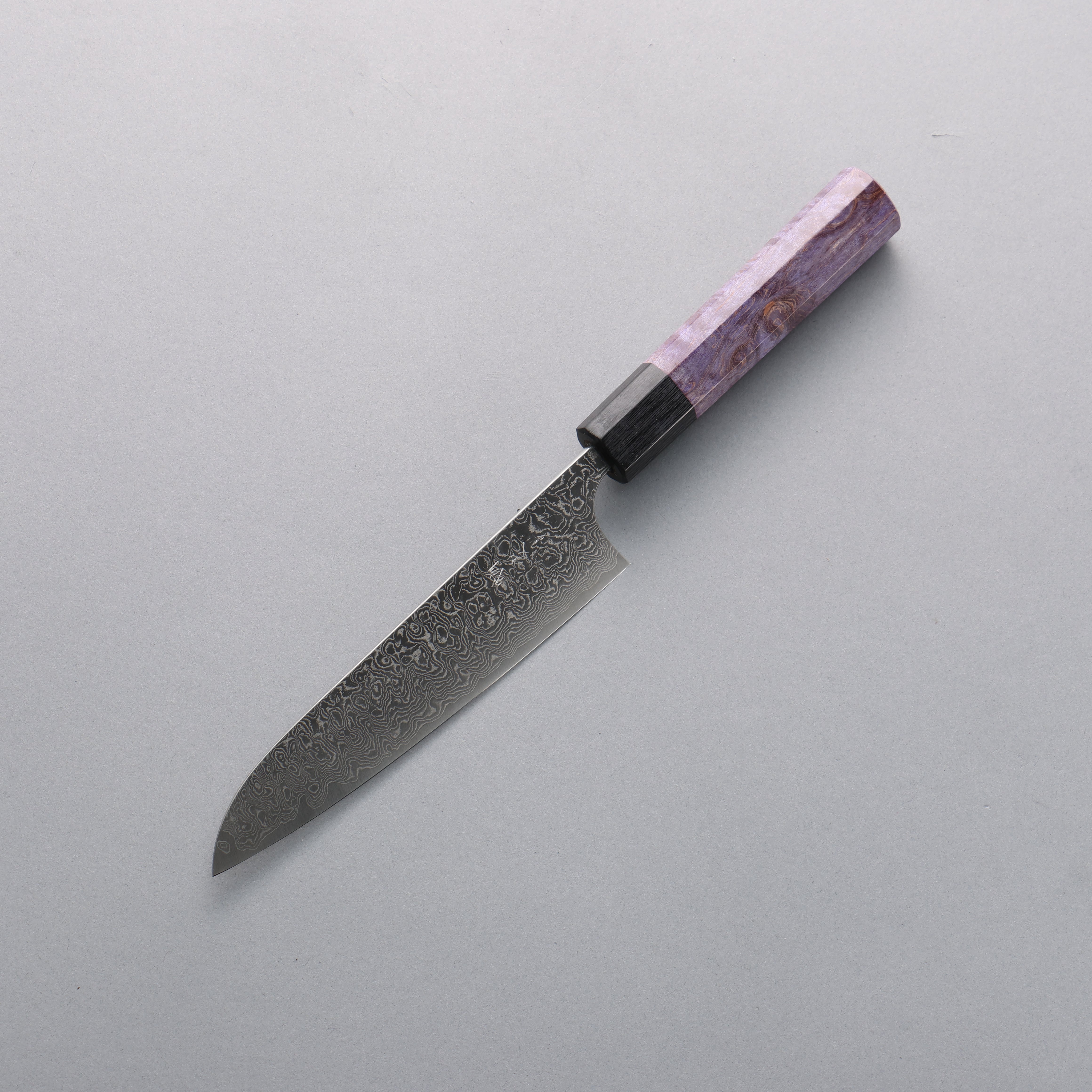 Anryu VG10 Migaki Damascus Petty-Utility 150mm Purple Stabilized Wood Handle - Seisuke Knife