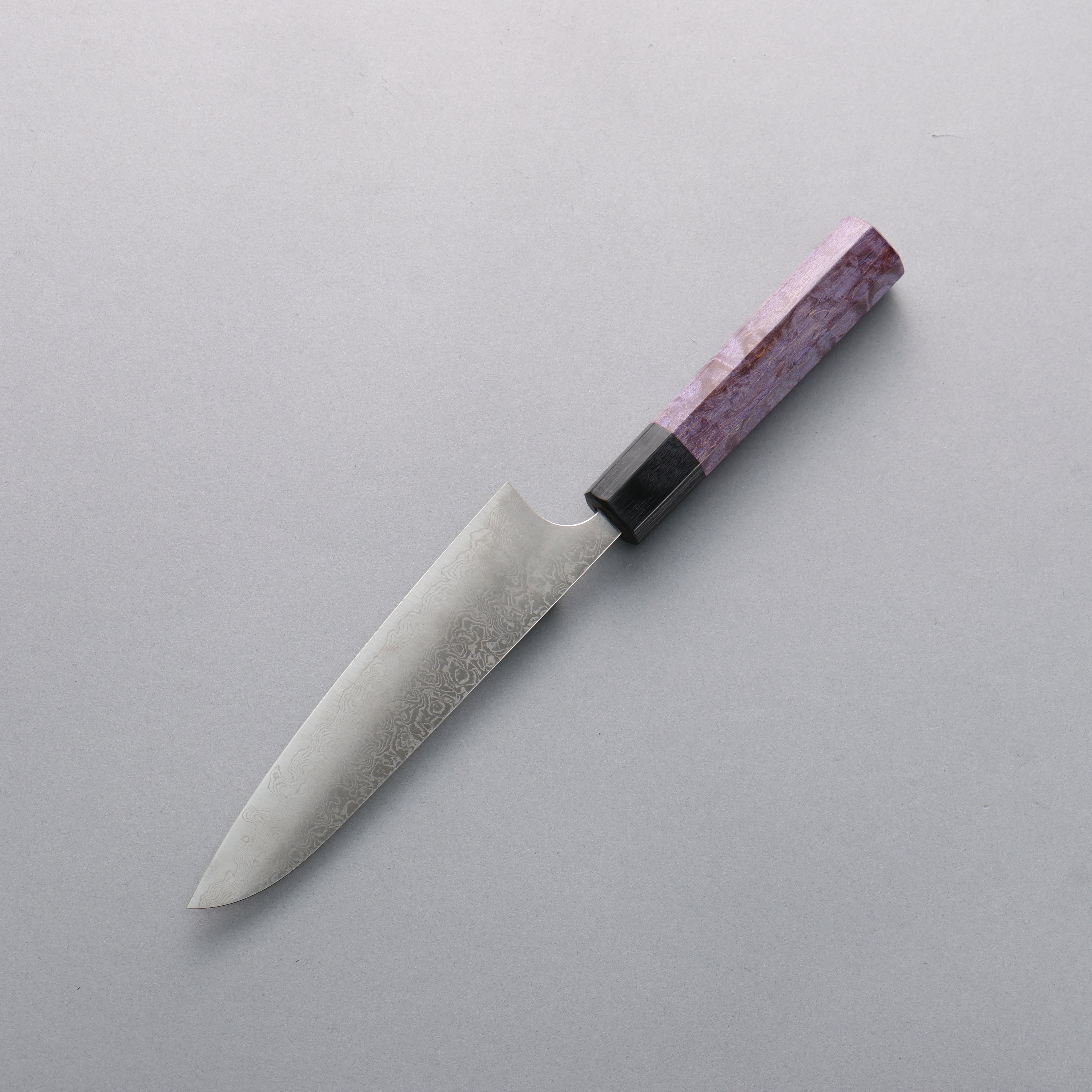 Anryu VG10 Migaki Damascus Petty-Utility 150mm Purple Stabilized Wood Handle - Seisuke Knife