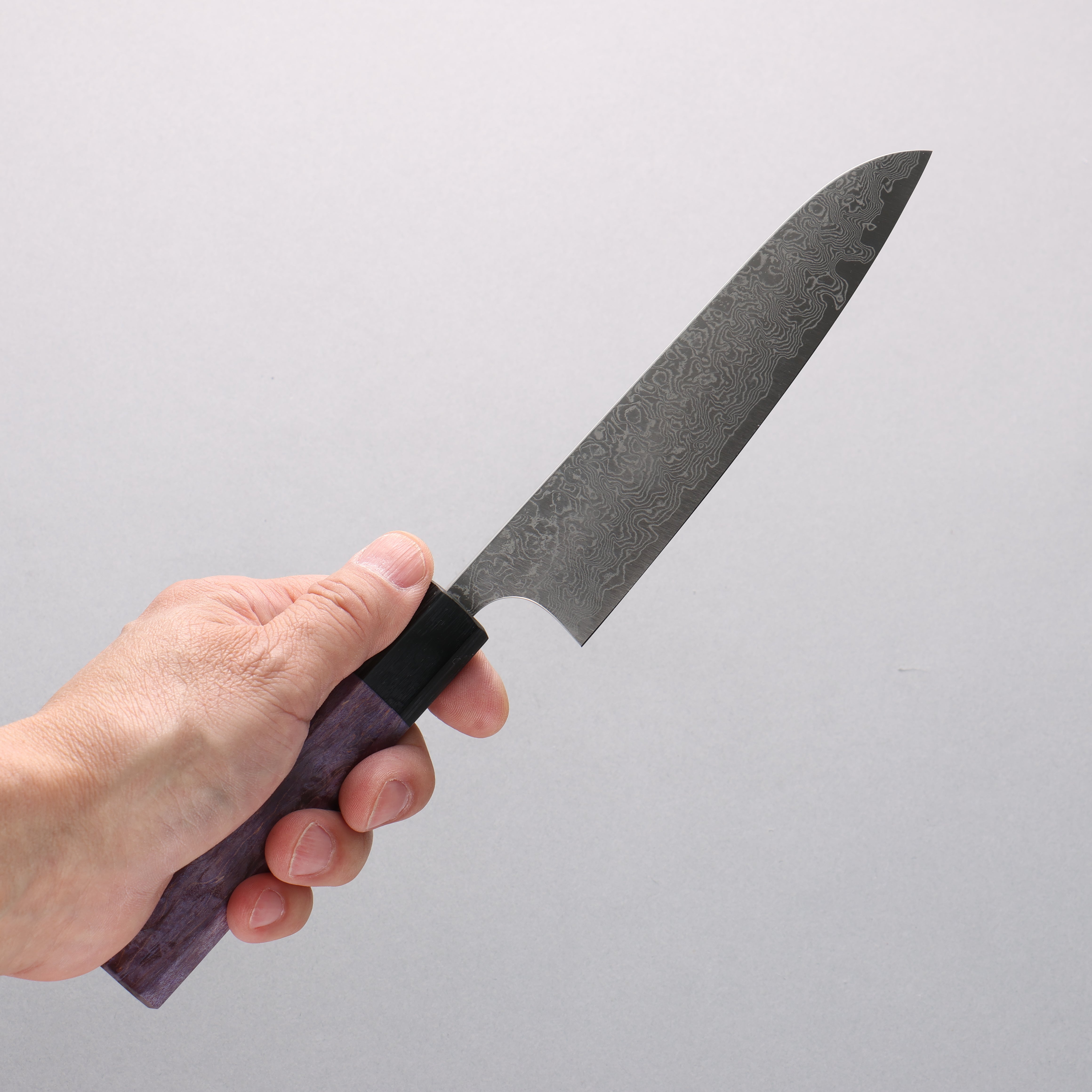 Anryu VG10 Migaki Damascus Petty-Utility 150mm Purple Stabilized Wood Handle - Seisuke Knife