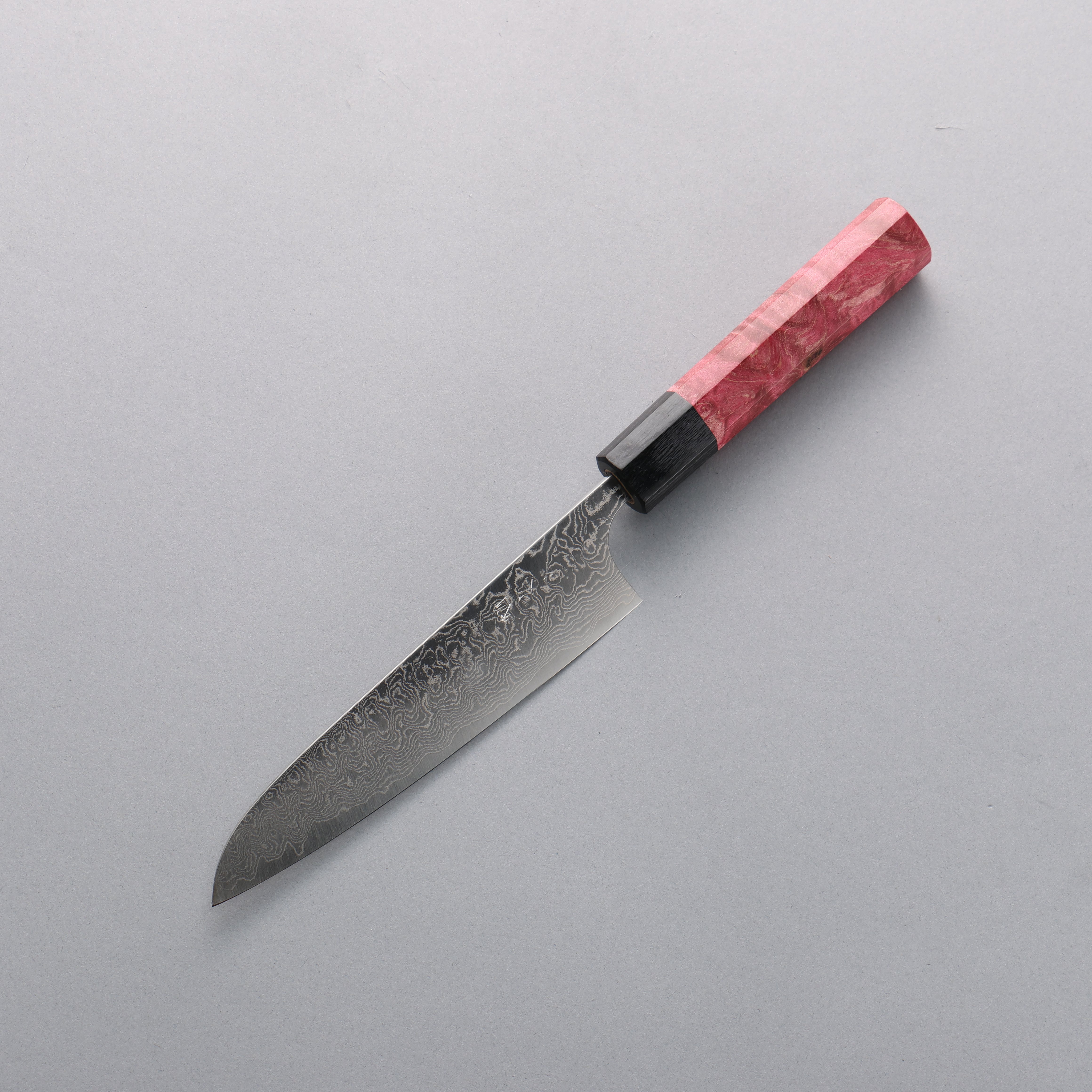 Anryu VG10 Migaki Finished Damascus Petty-Utility 150mm Red Stabilized Wood Handle - Seisuke Knife