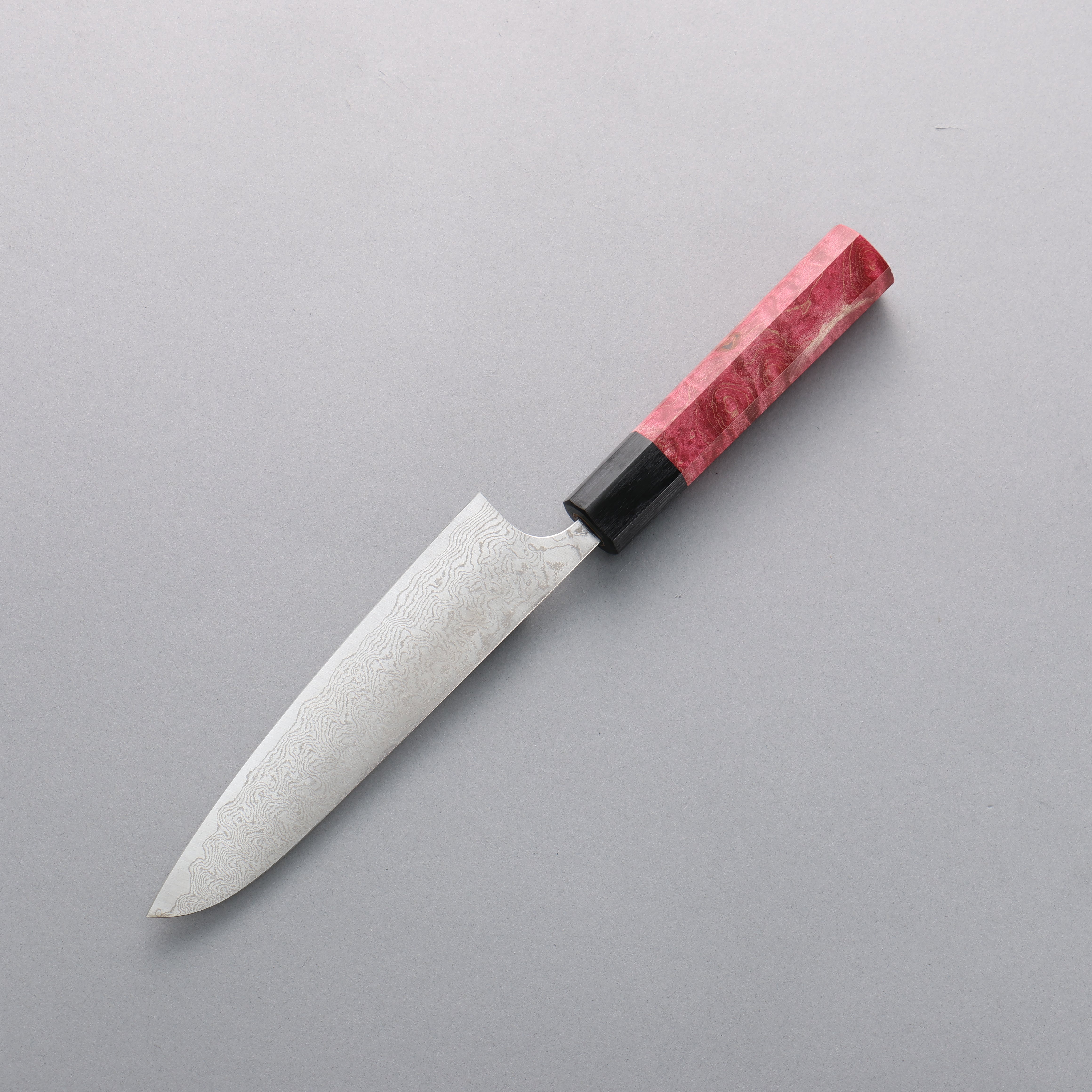 Anryu VG10 Migaki Finished Damascus Petty-Utility 150mm Red Stabilized Wood Handle - Seisuke Knife