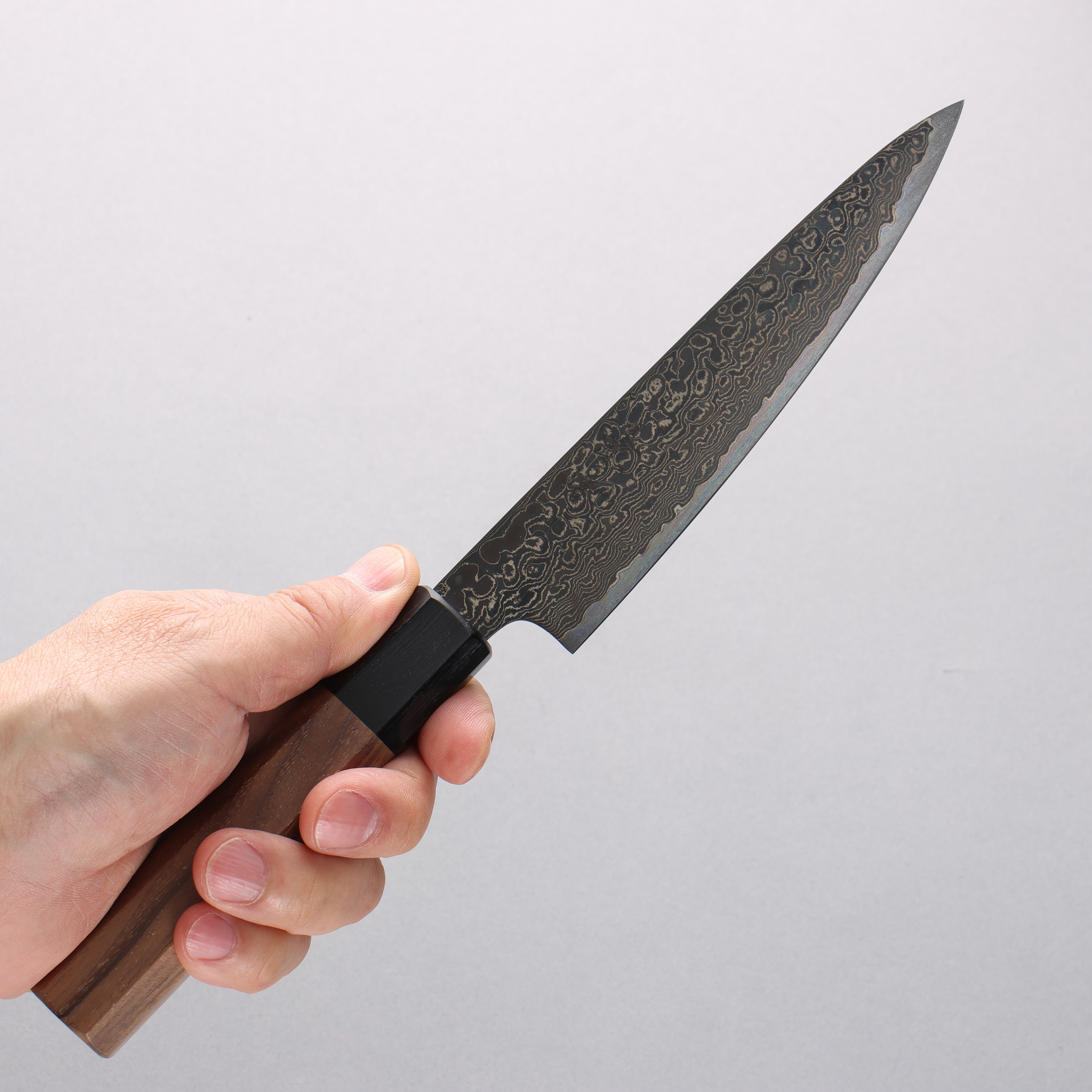 Kagekiyo ZA-18 Black Damascus Petty-Utility 150mm Walnut Handle - Seisuke Knife