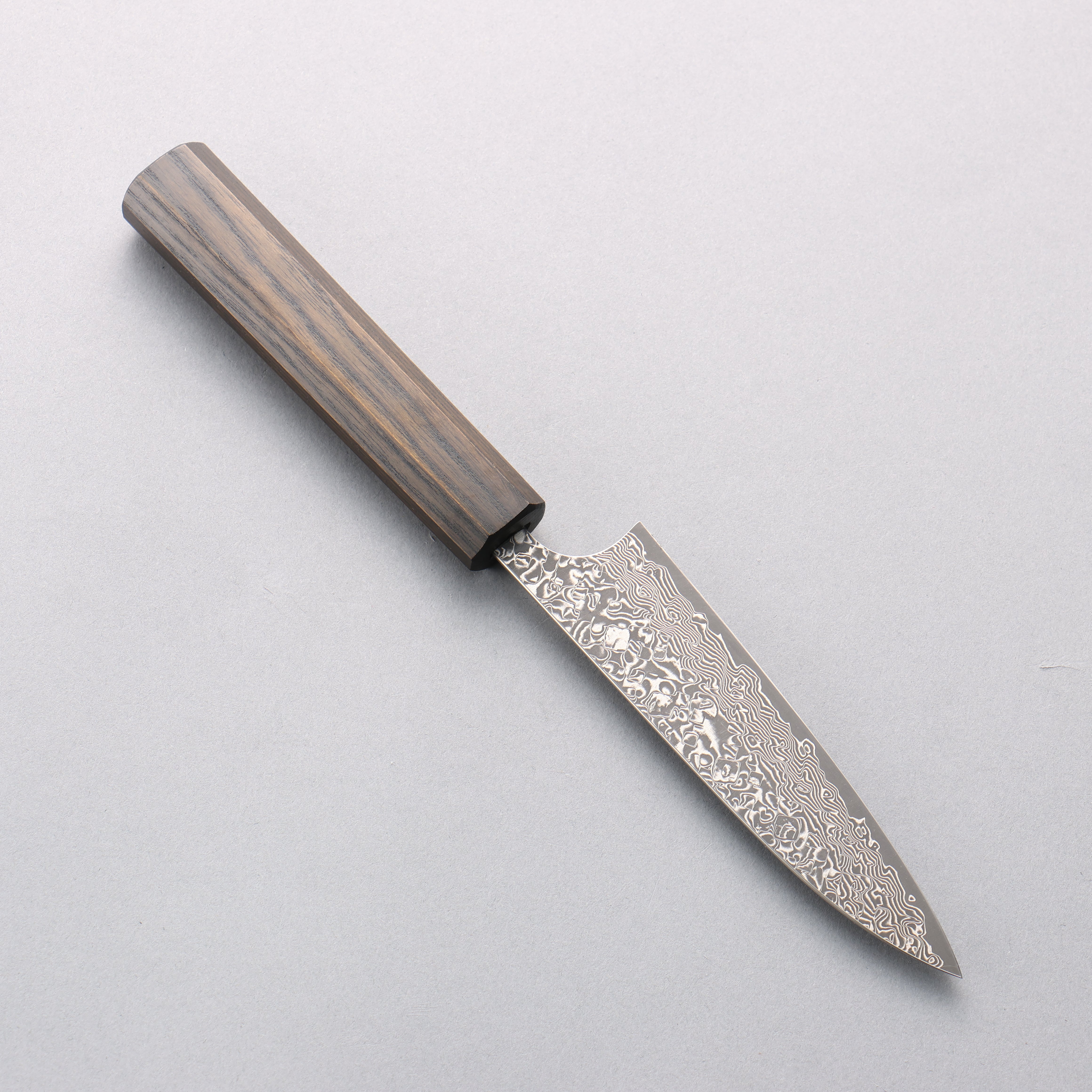 Yoshimi Kato VG10 Black Damascus Petty-Utility 120mm Japanese Pagoda Tree (Black Lacquered) Handle - Seisuke Knife