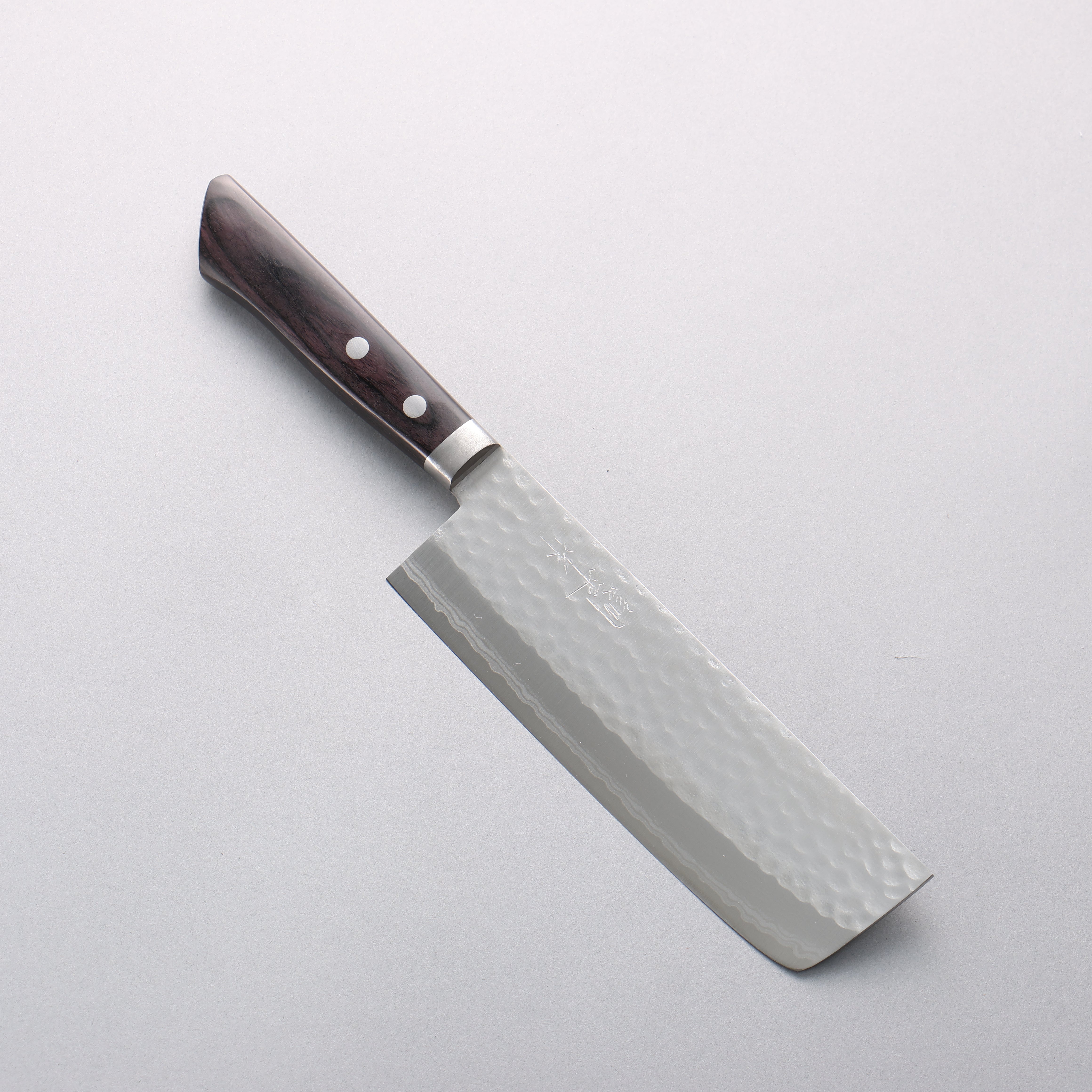 Kunihira Kokuryu VG10 Hammered Damascus Nakiri 165mm Black Pakkawood Handle - Seisuke Knife