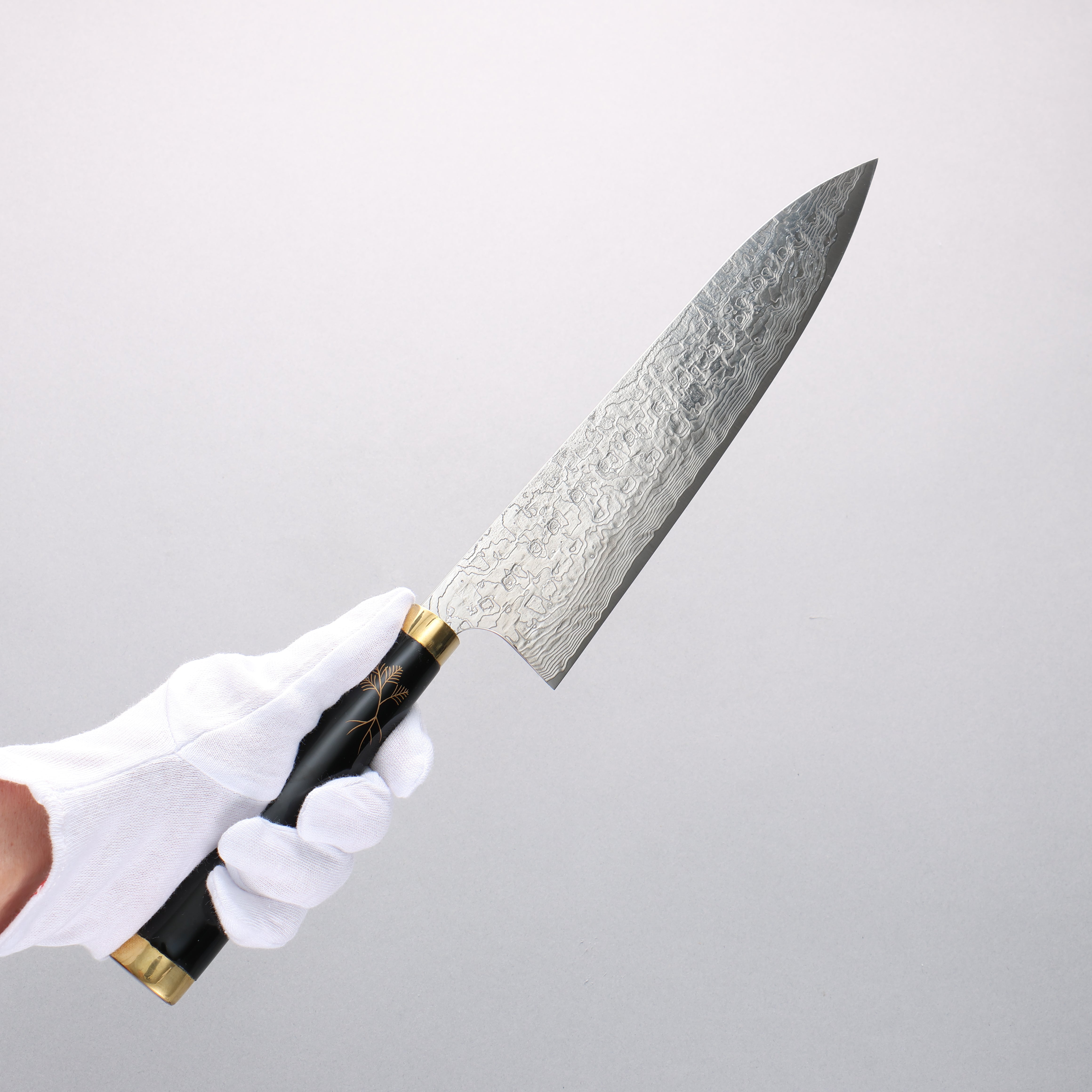 Takeshi Saji Maki-e Art Crane SG2 Diamond Finish Gyuto 210mm Wood(Lacquered) Handle with Sheath - Seisuke Knife