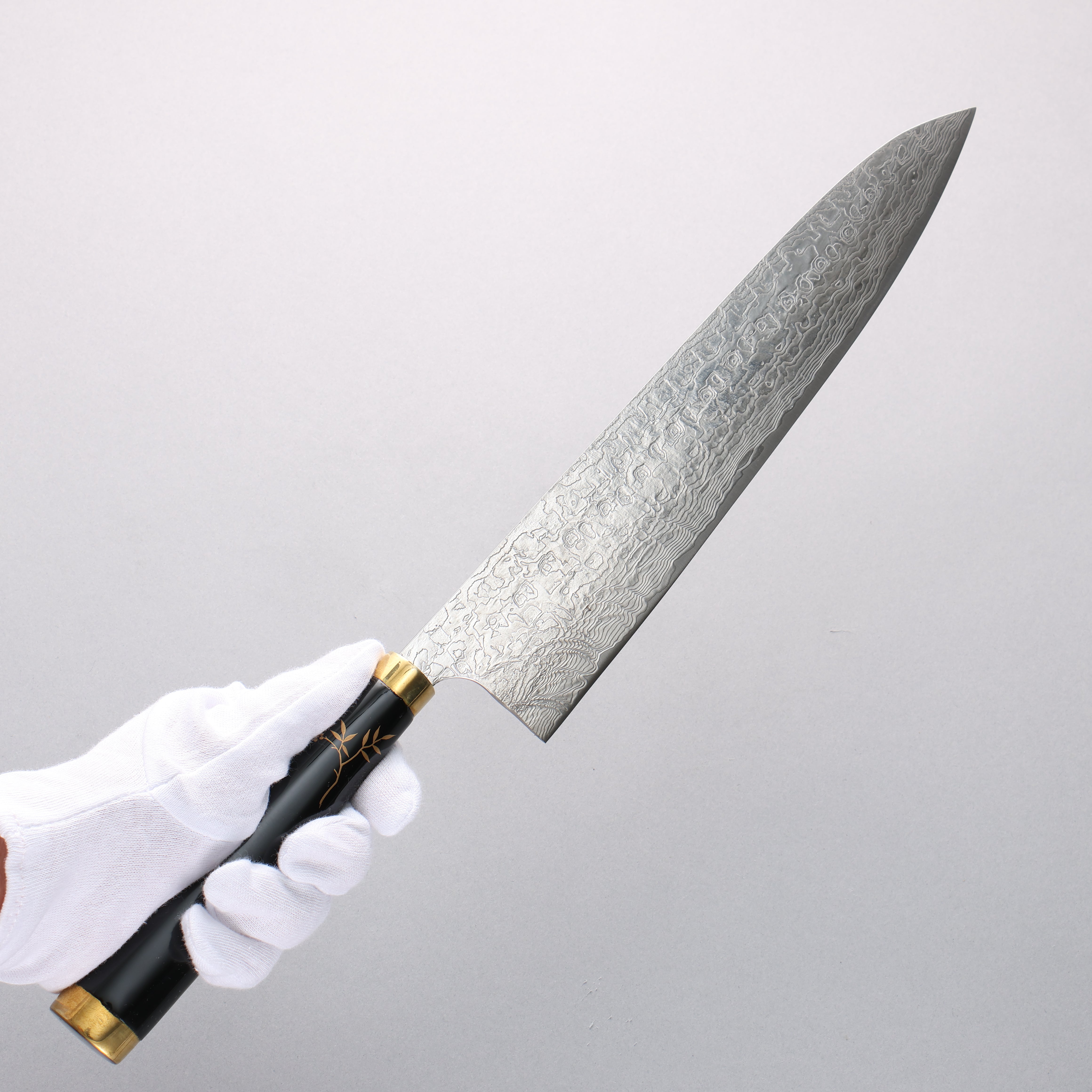 Takeshi Saji Maki-e Art Peacock SG2 Diamond Finish Gyuto 270mm Wood(Lacquered) Handle with Sheath - Seisuke Knife