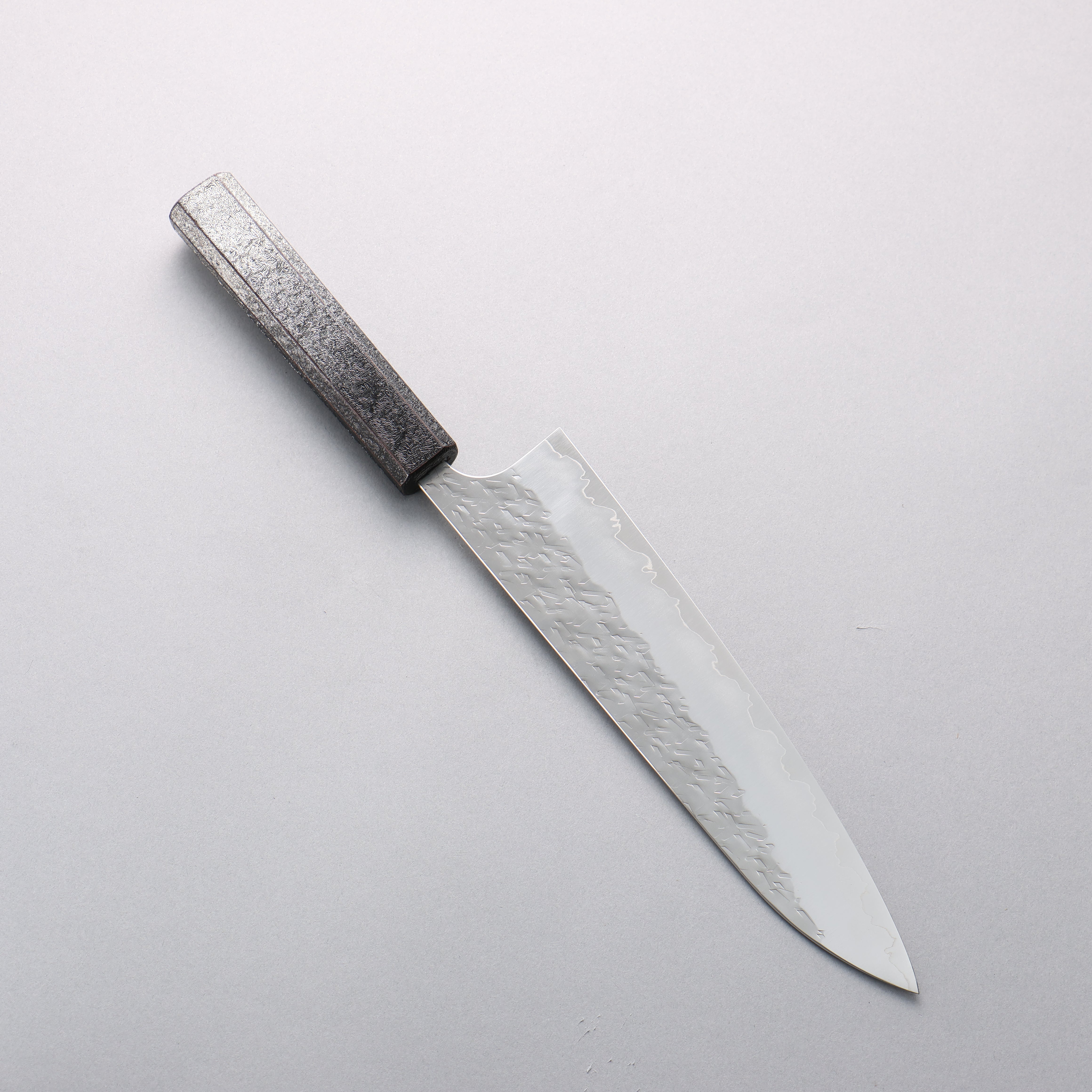 Yoshimi Kato Hyo SG2 Hammered Gyuto 210mm Black Silver Lacquered Handle - Seisuke Knife