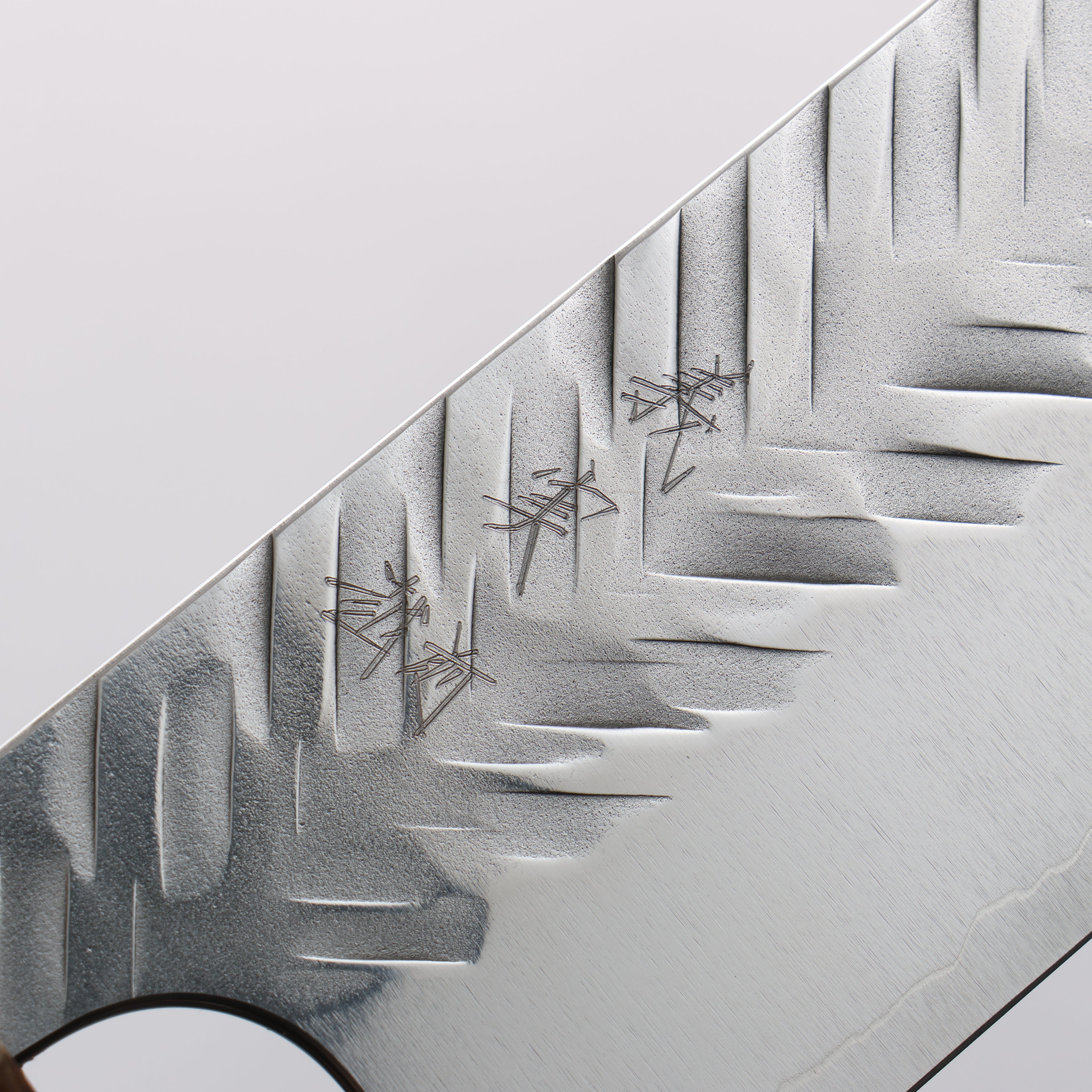 Yoshimi Kato SG2 Hammered (V) Santoku 170mm Padoauk(Turquoise Ring) Handle - Seisuke Knife
