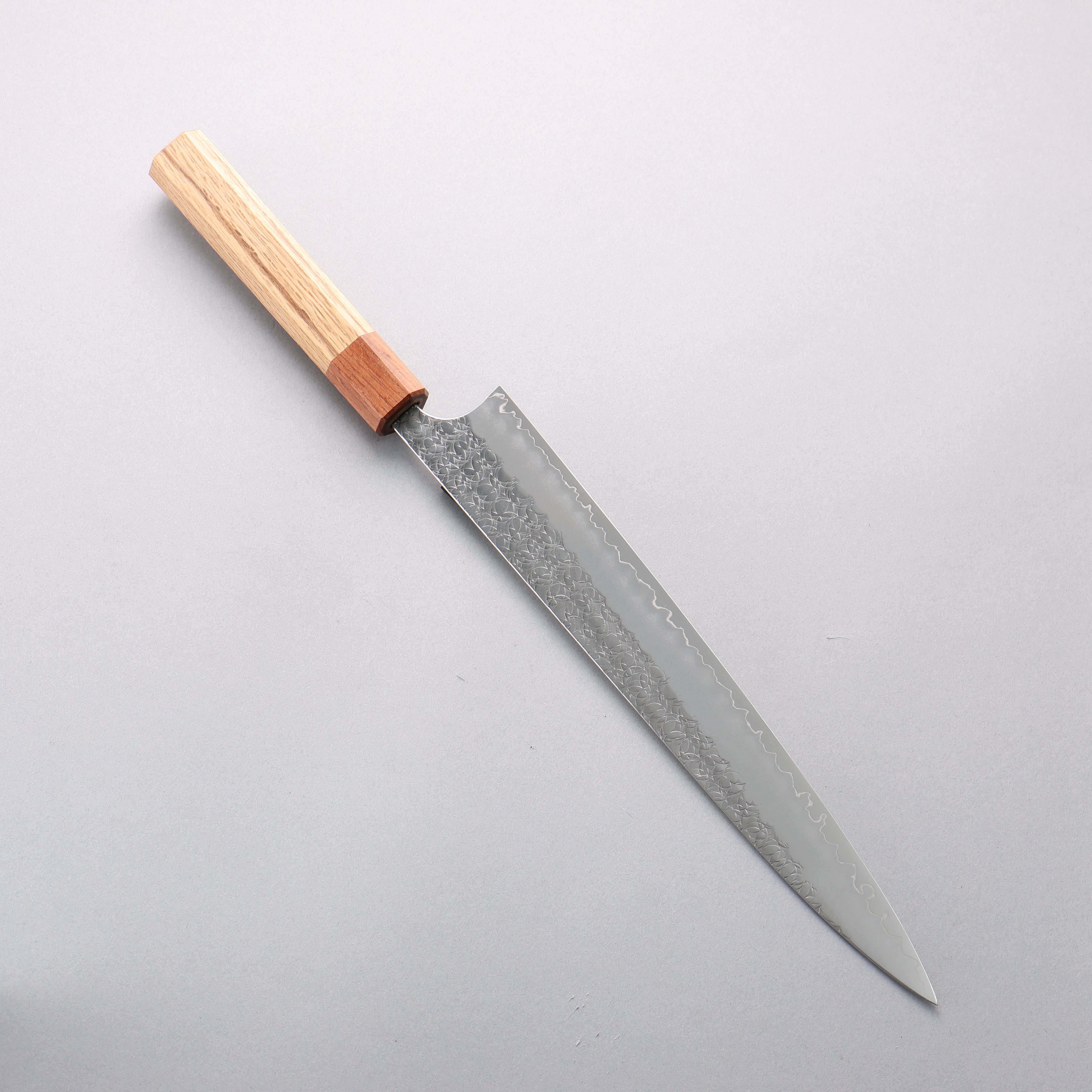 Yoshimi Kato Minamo SG2 Hammered Sujihiki 270mm Oak (Ferrule: Rosewood) Handle - Seisuke Knife
