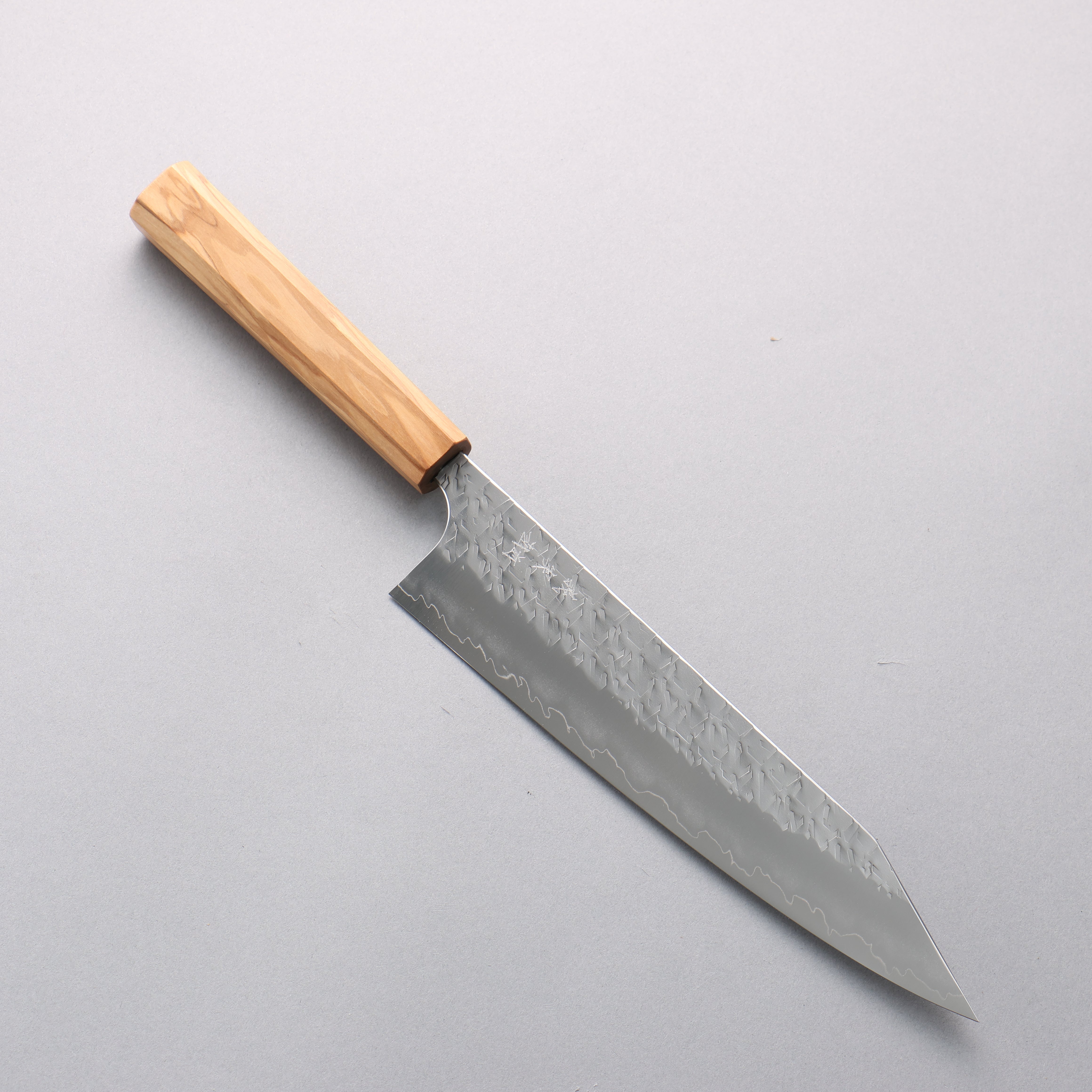 Yoshimi Kato Hyo SG2 Hammered Kiritsuke Gyuto 210mm Olive Wood Handle - Seisuke Knife