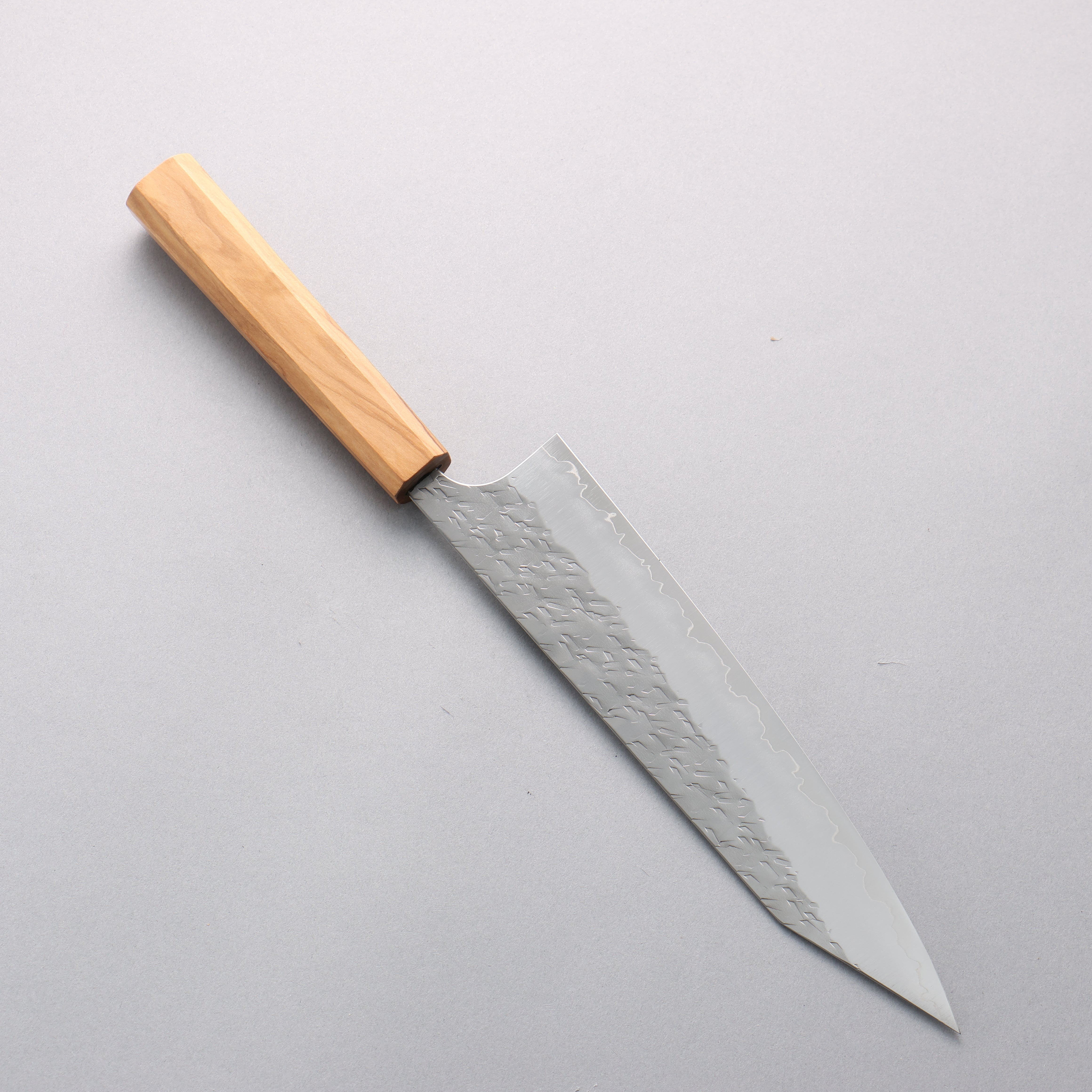 Yoshimi Kato Hyo SG2 Hammered Kiritsuke Gyuto 210mm Olive Wood Handle - Seisuke Knife