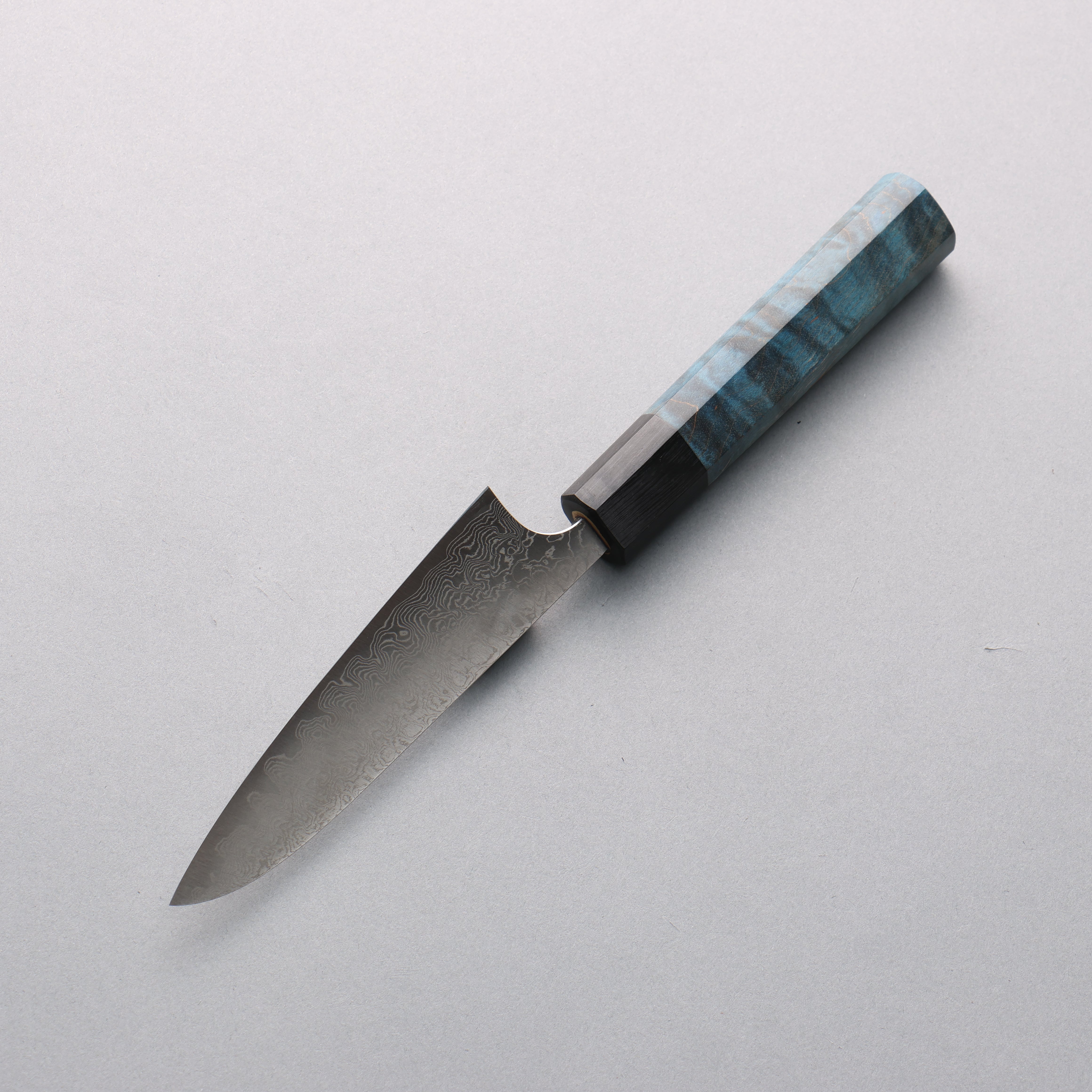 Anryu VG10 Migaki Damascus Petty-Utility 120mm Blue Stabilized Wood Handle - Seisuke Knife