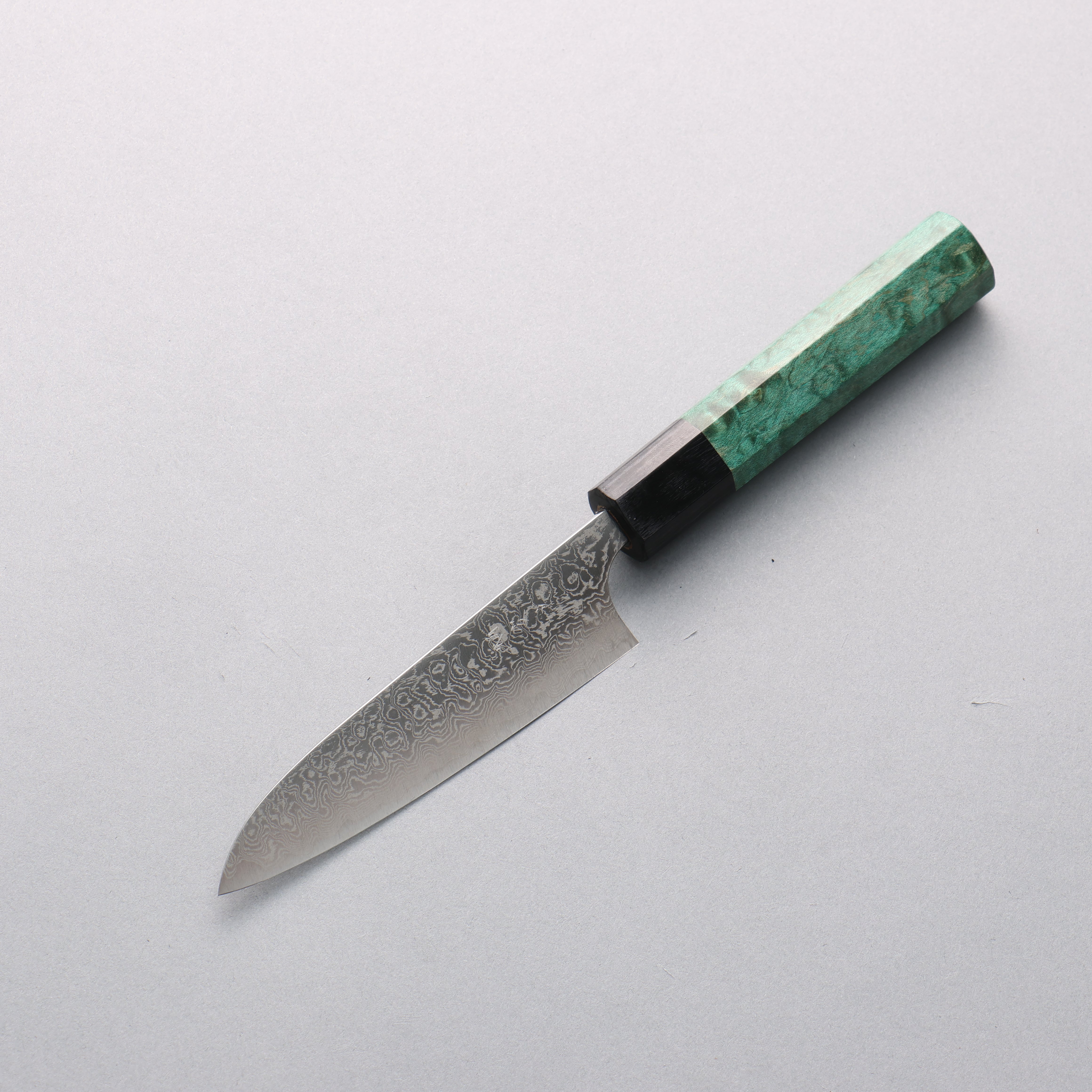 Anryu VG10 Migaki Damascus Petty-Utility 120mm Green Stabilized Wood Handle - Seisuke Knife