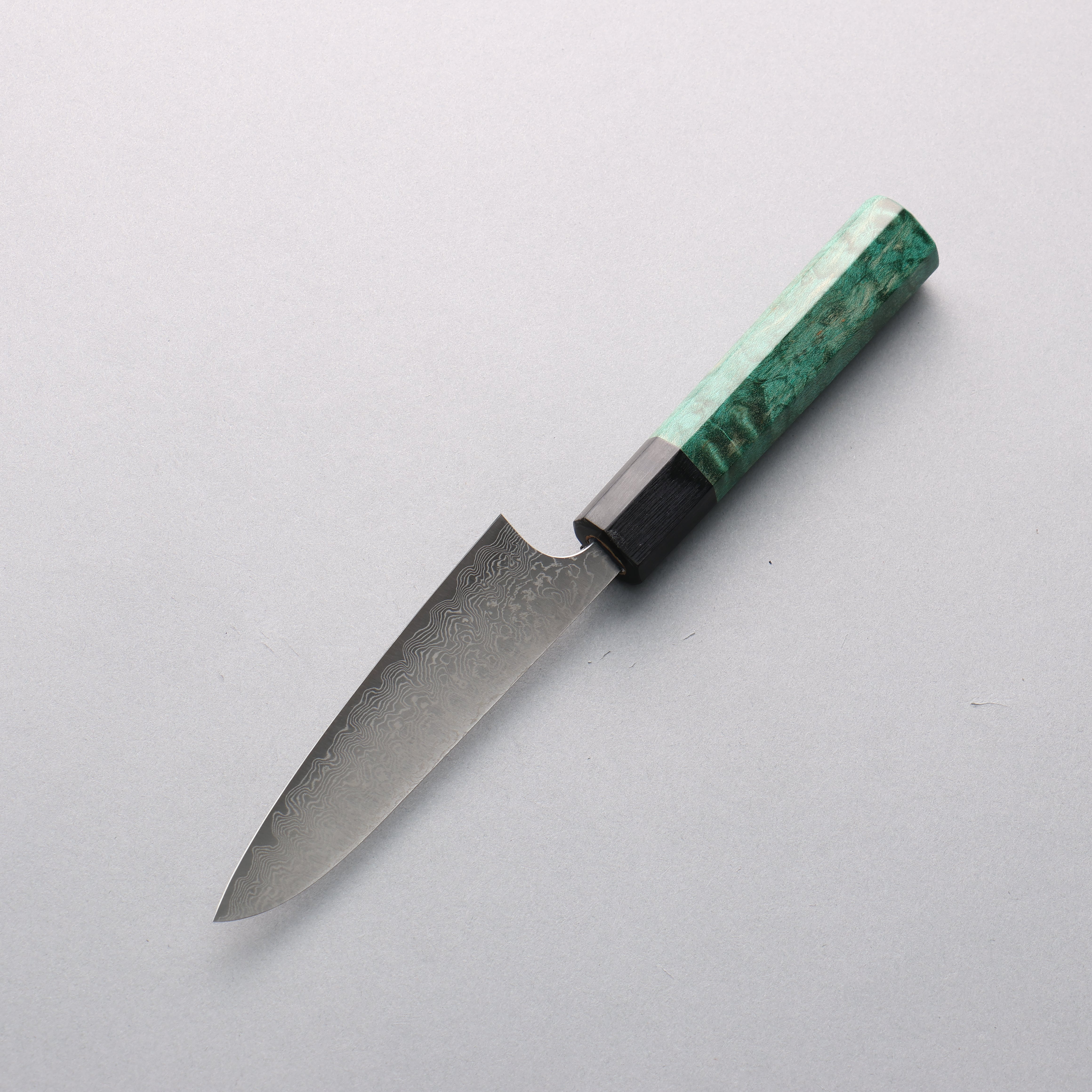 Anryu VG10 Migaki Damascus Petty-Utility 120mm Green Stabilized Wood Handle - Seisuke Knife
