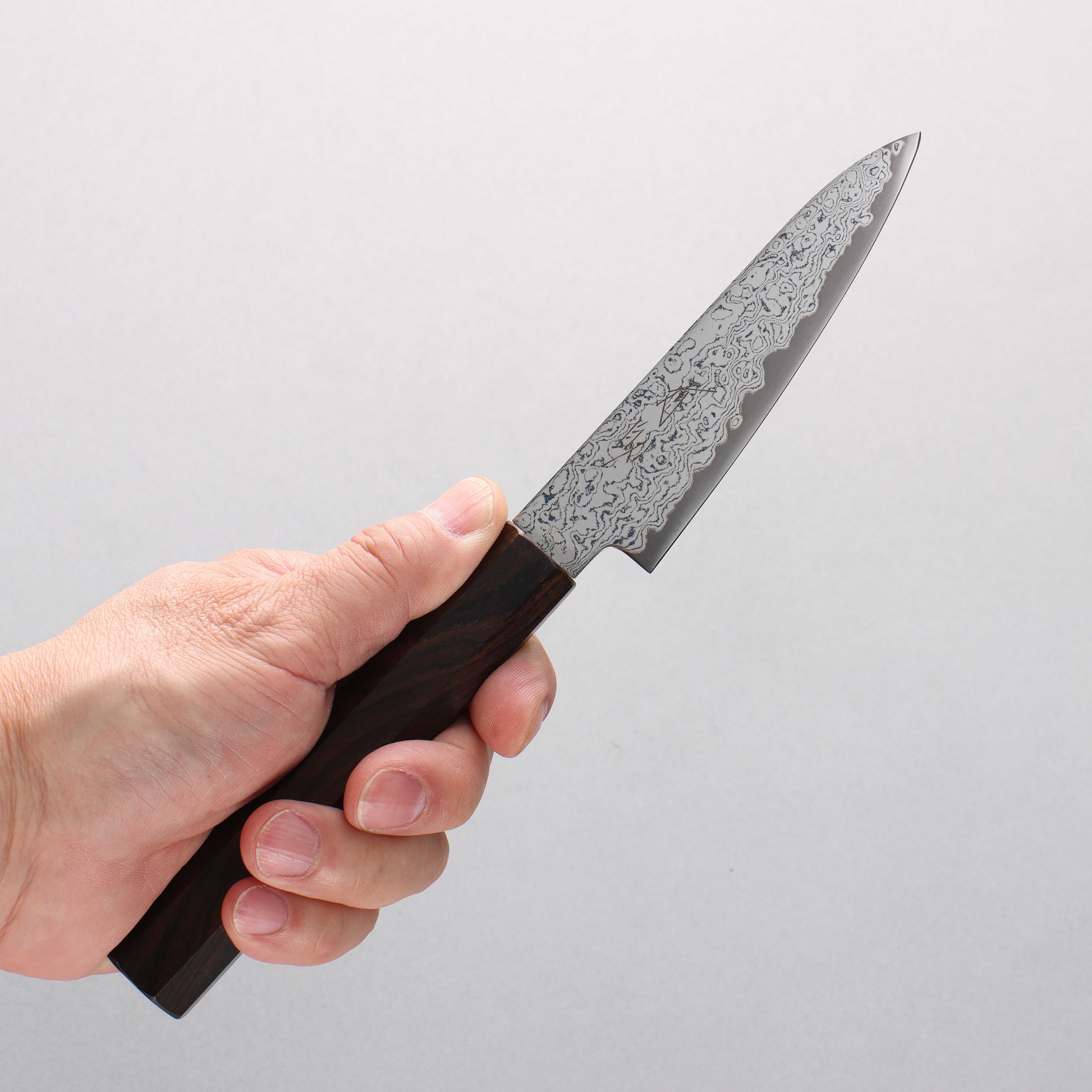 Seisuke VG10 Damascus Petty-Utility 105mm Ebony Wood Handle - Seisuke Knife