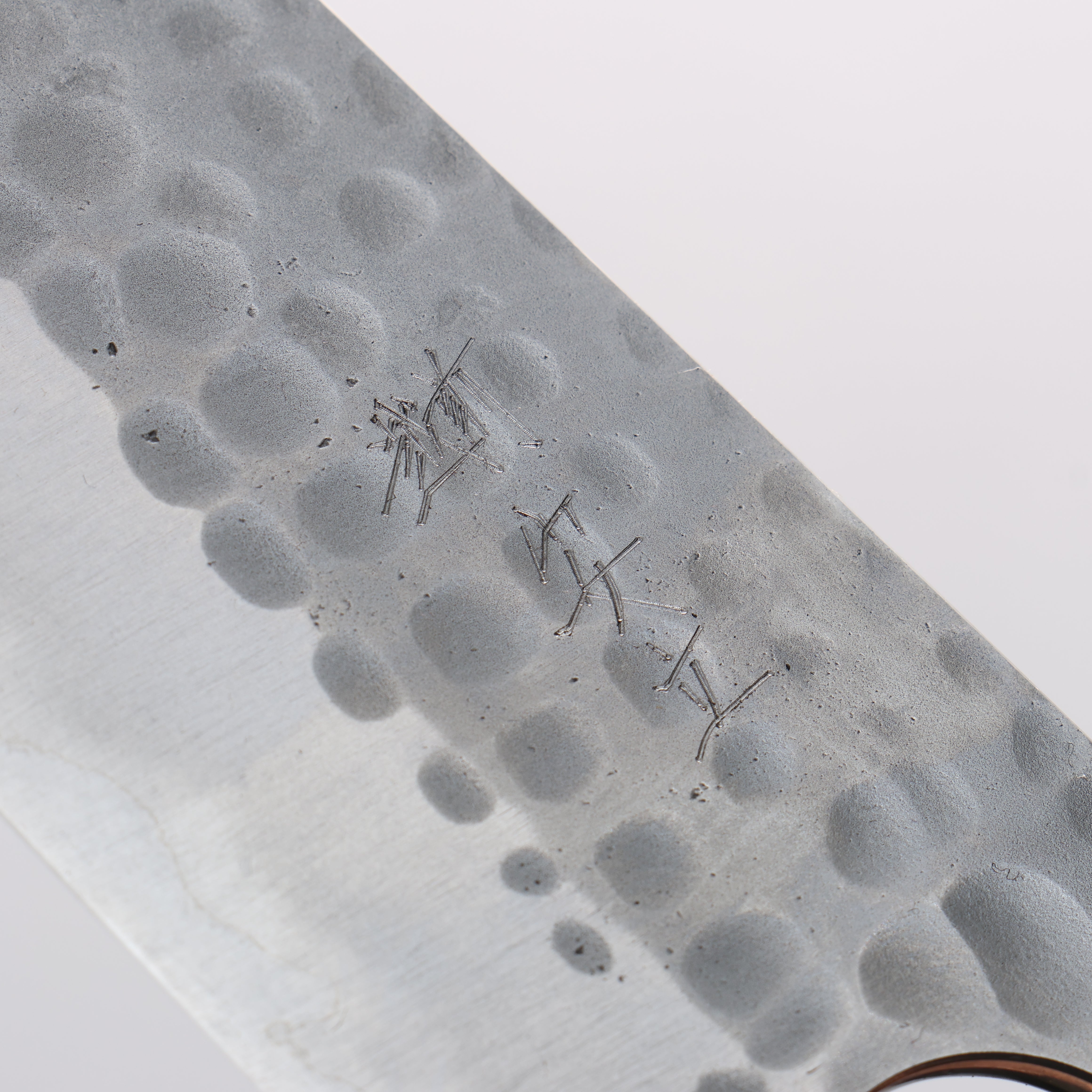 Anryu Blue Super Hammered Santoku 170mm Walnut (Red End Ferrule) Handle - Seisuke Knife