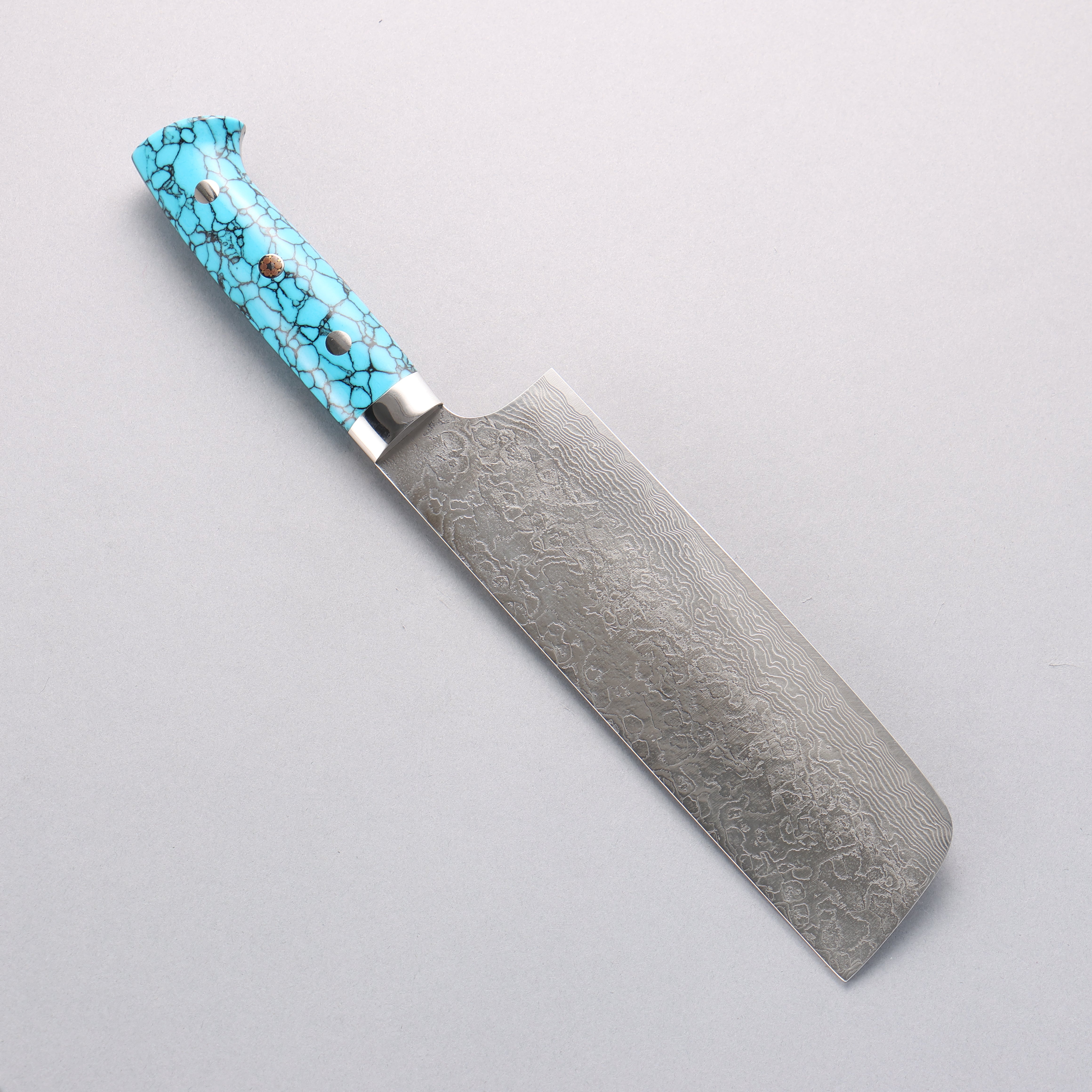 Takeshi Saji SG2 Diamond Finish Nakiri 170mm Blue Turquoise Handle - Seisuke Knife