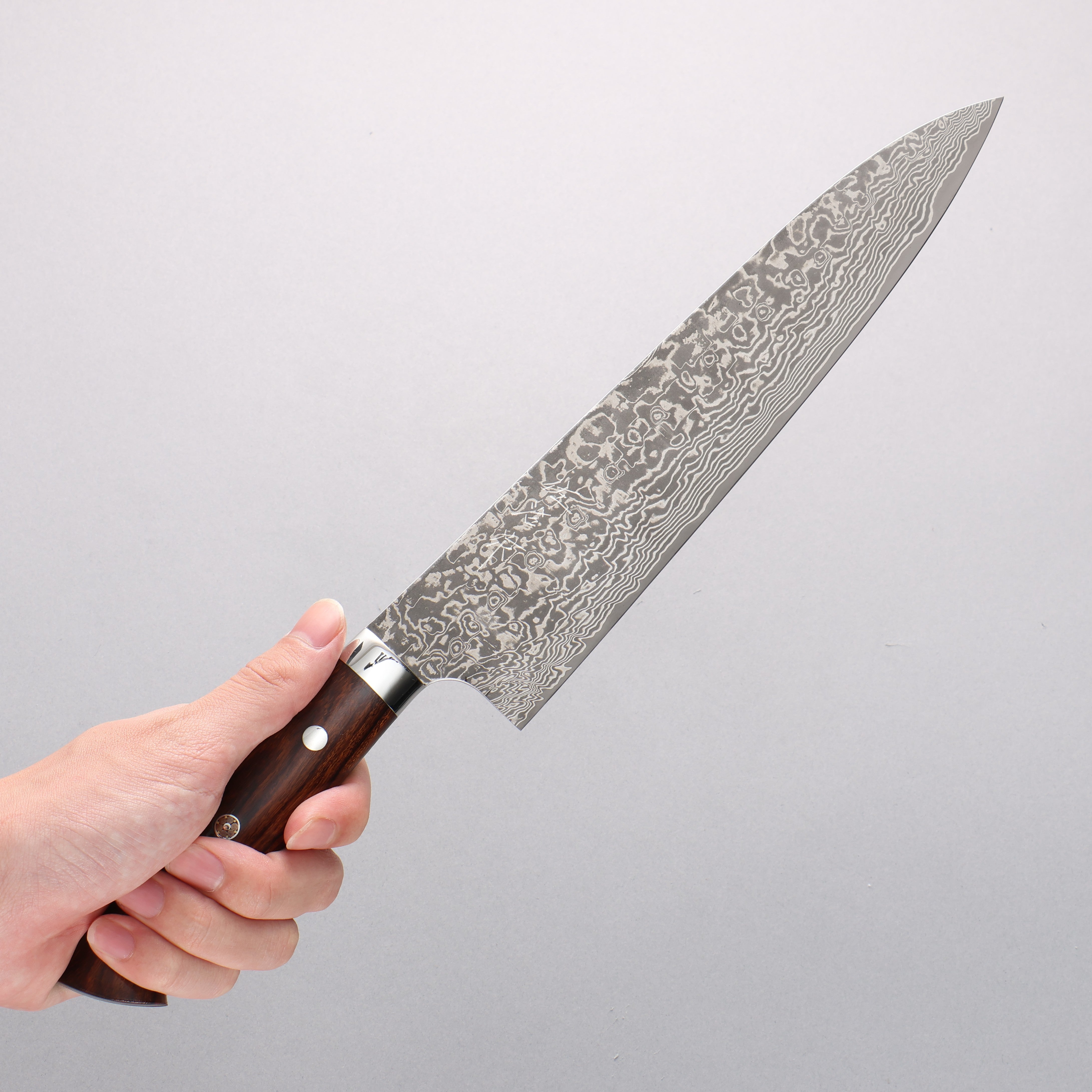 Takeshi Saji SG2 Black Damascus Gyuto 180mm Ironwood Handle - Seisuke Knife