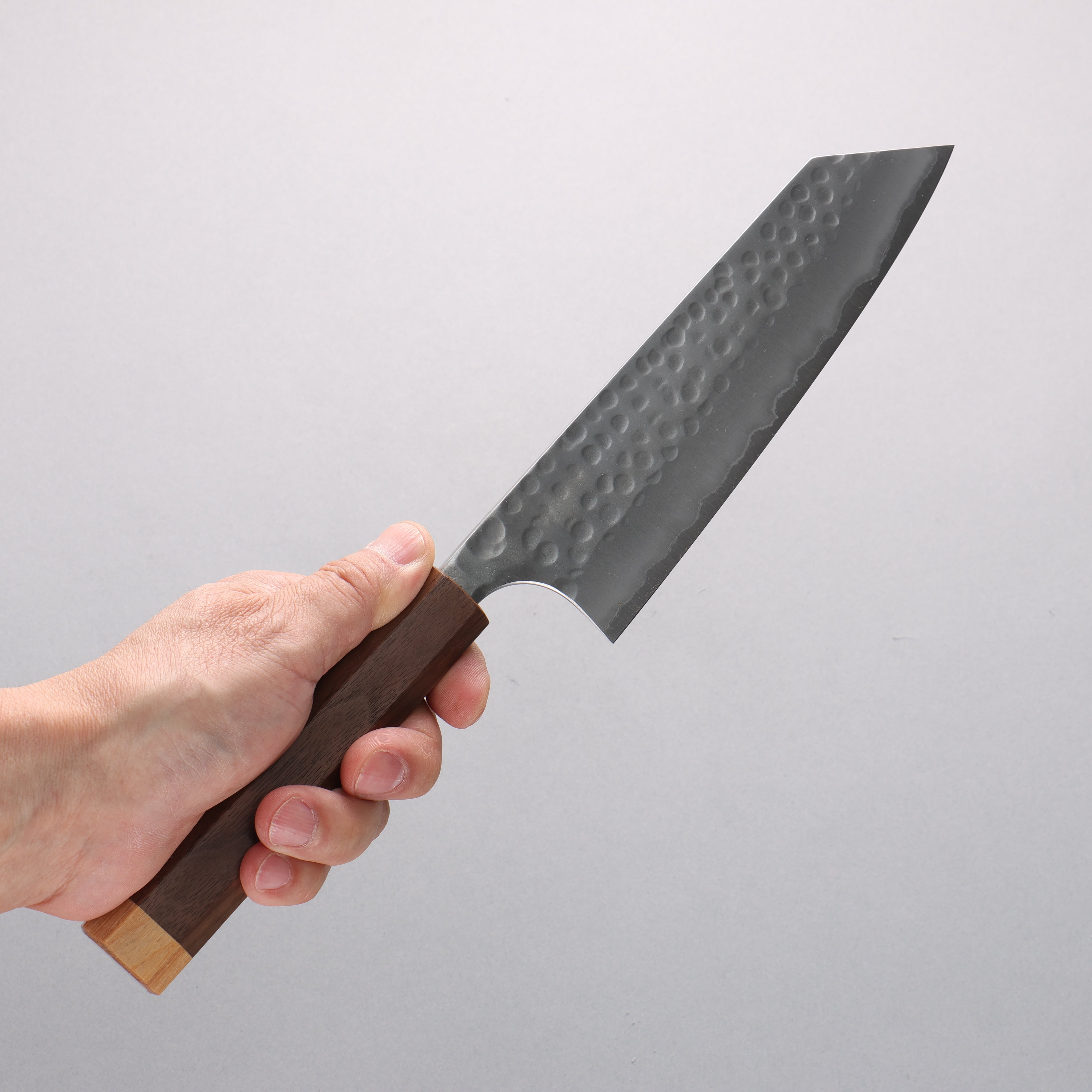 Anryu Blue Super Hammered Bunka 170mm Walnut (White End Ferrule) Handle - Seisuke Knife