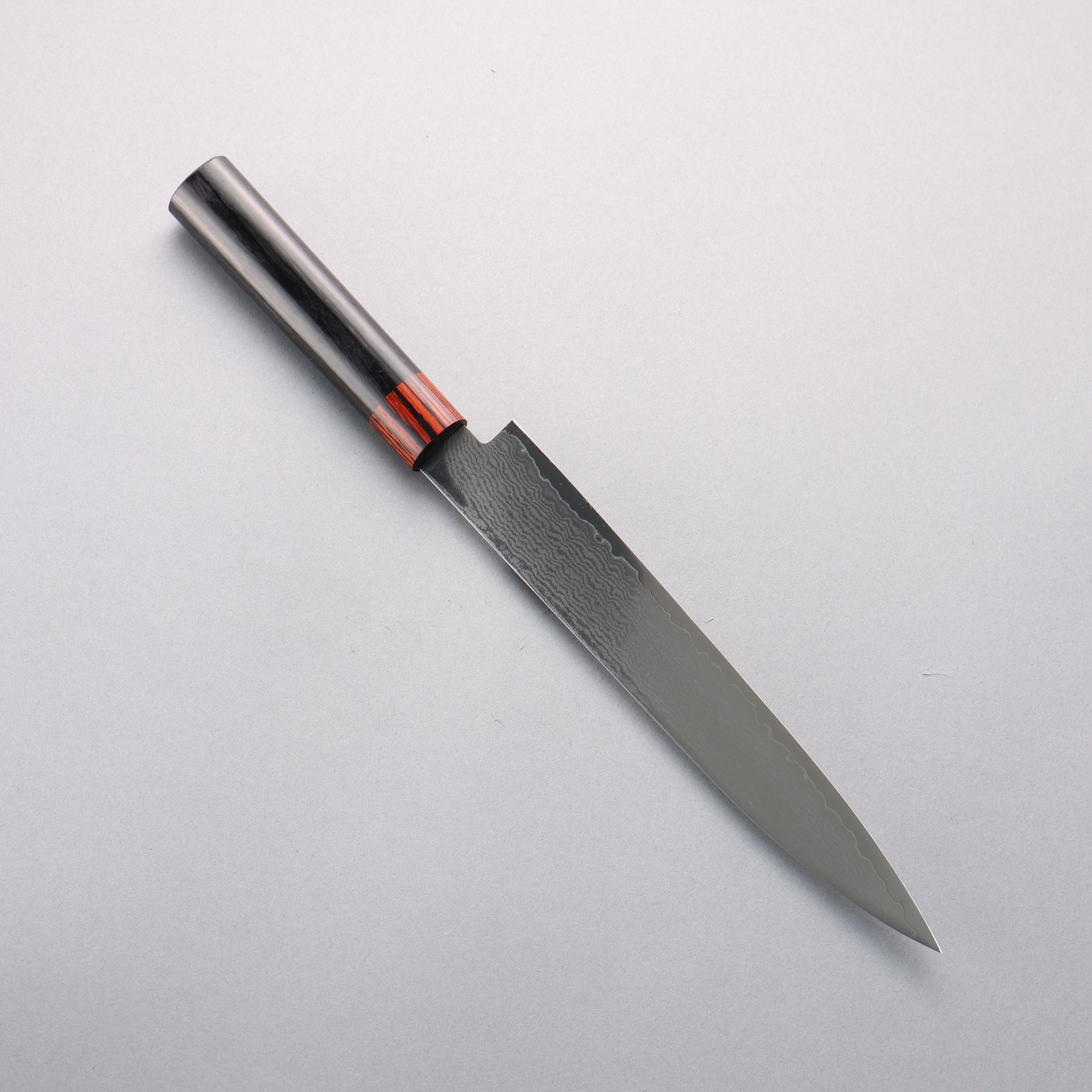 Seisuke VG10 33 Layer Hammered Damascus Sujihiki 210mm Black Pakka wood Handle - Seisuke Knife