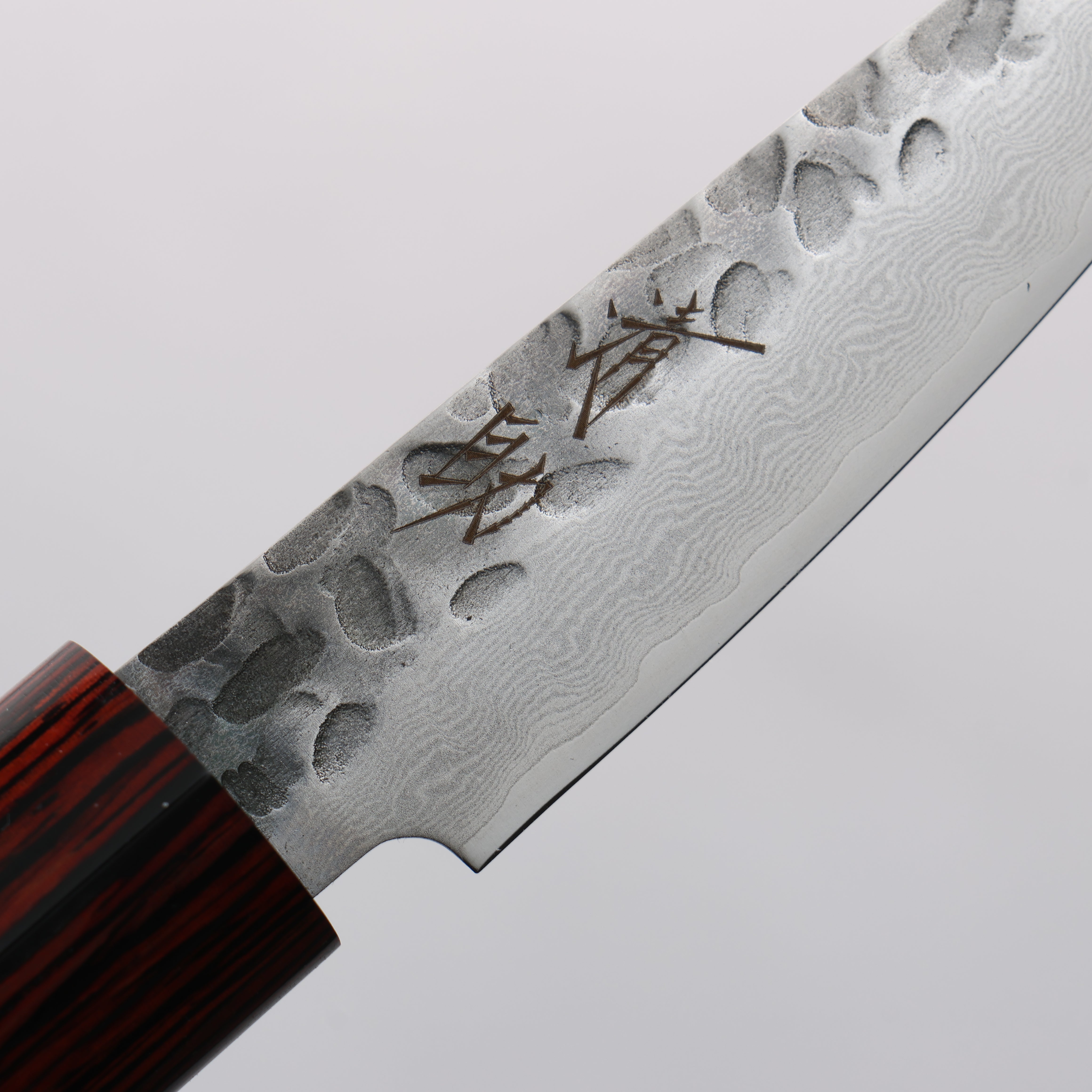 Seisuke VG10 33 Layer Hammered Damascus Paring 76mm Black Pakka wood Handle - Seisuke Knife