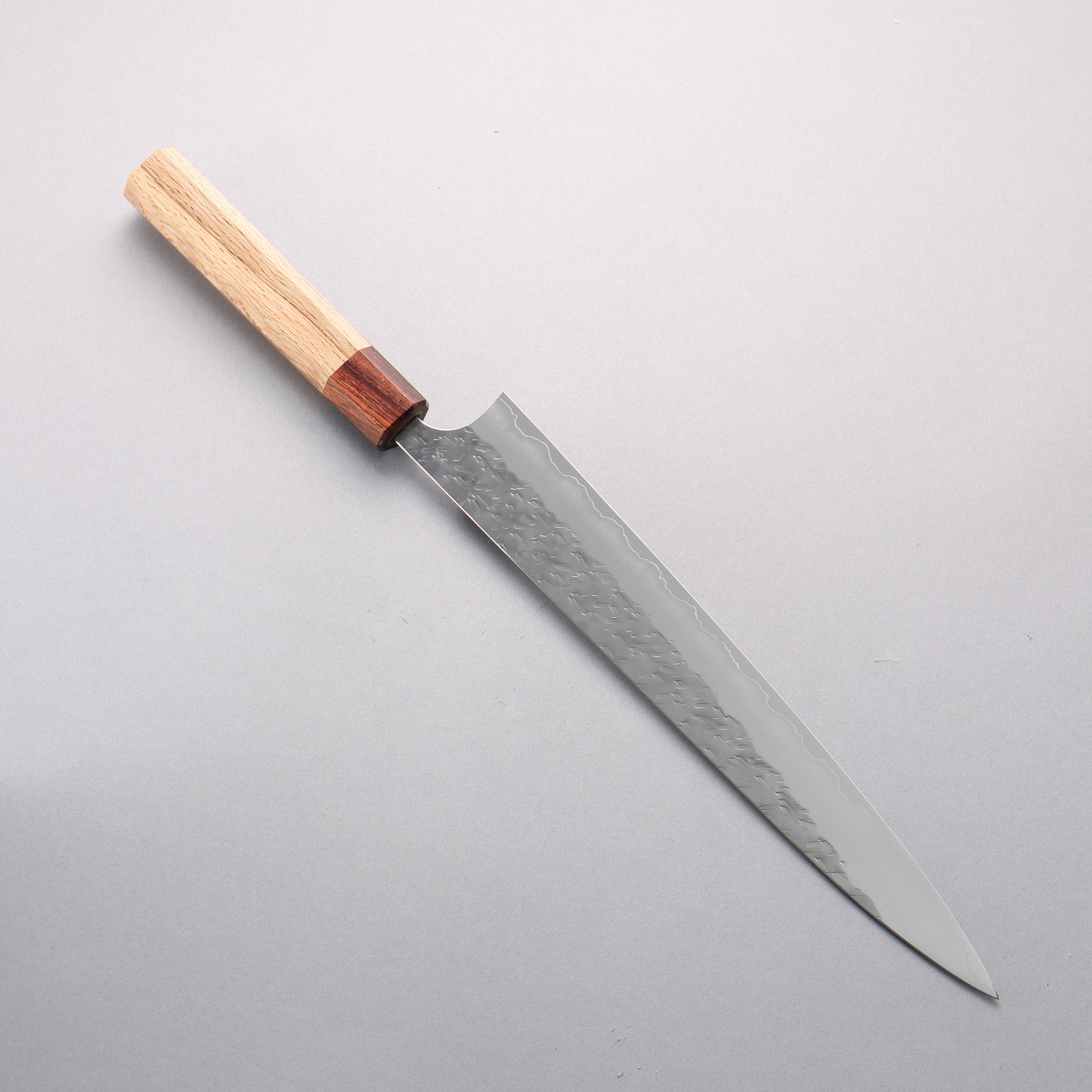 Yoshimi Kato Hyo SG2 Hammered Sujihiki 270mm Oak (Ferrule: Rosewood) Handle - Seisuke Knife