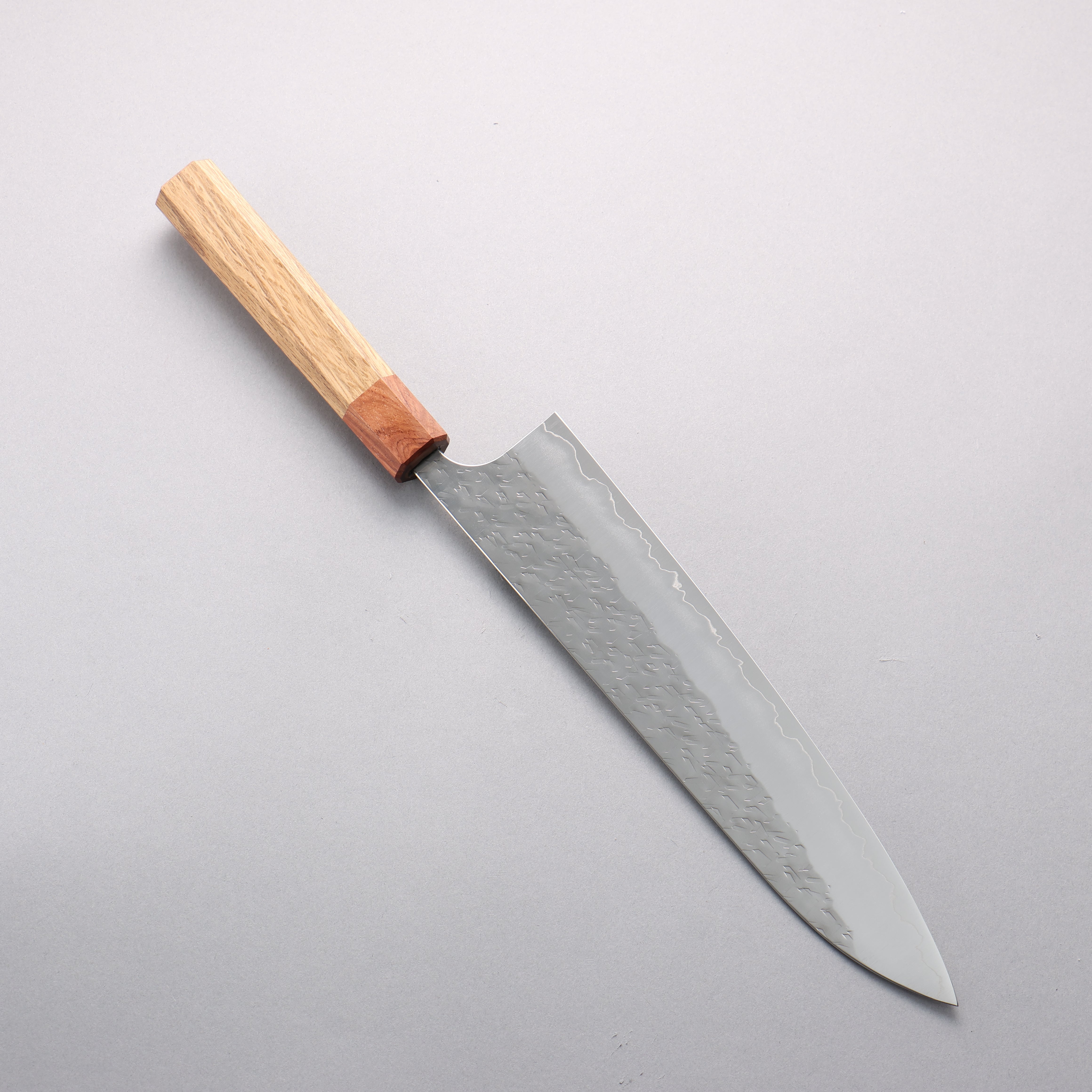 Yoshimi Kato Hyo SG2 Hammered Gyuto 240mm Oak (Ferrule: Rosewood) Handle - Seisuke Knife