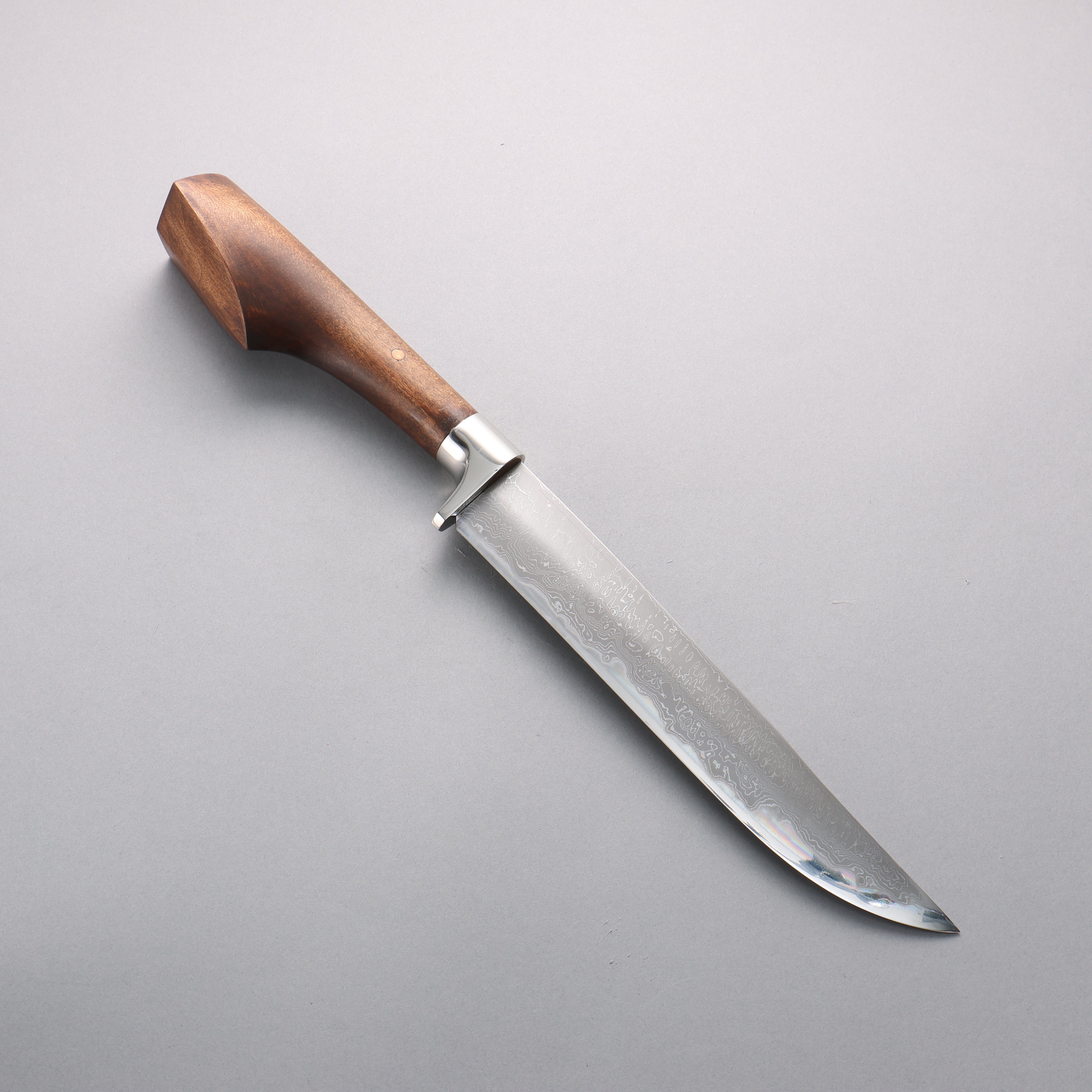Kurotori White Steel No.1 Damascus Sword Machete Natural wood Handle with Sheath 240mm - Seisuke Knife