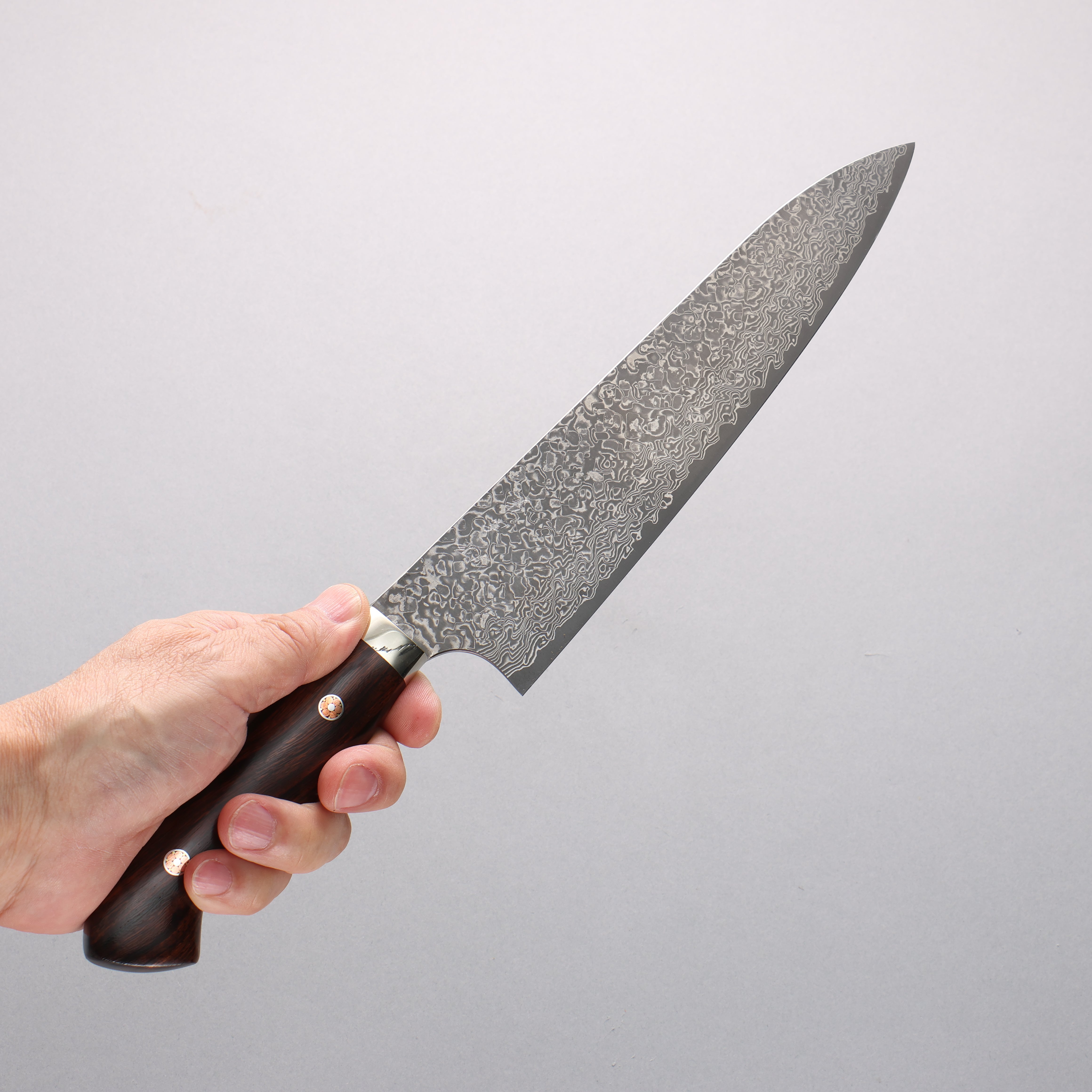 Yoshimi Kato VG10 Black Damascus Gyuto 210mm Ironwood Handle - Seisuke Knife