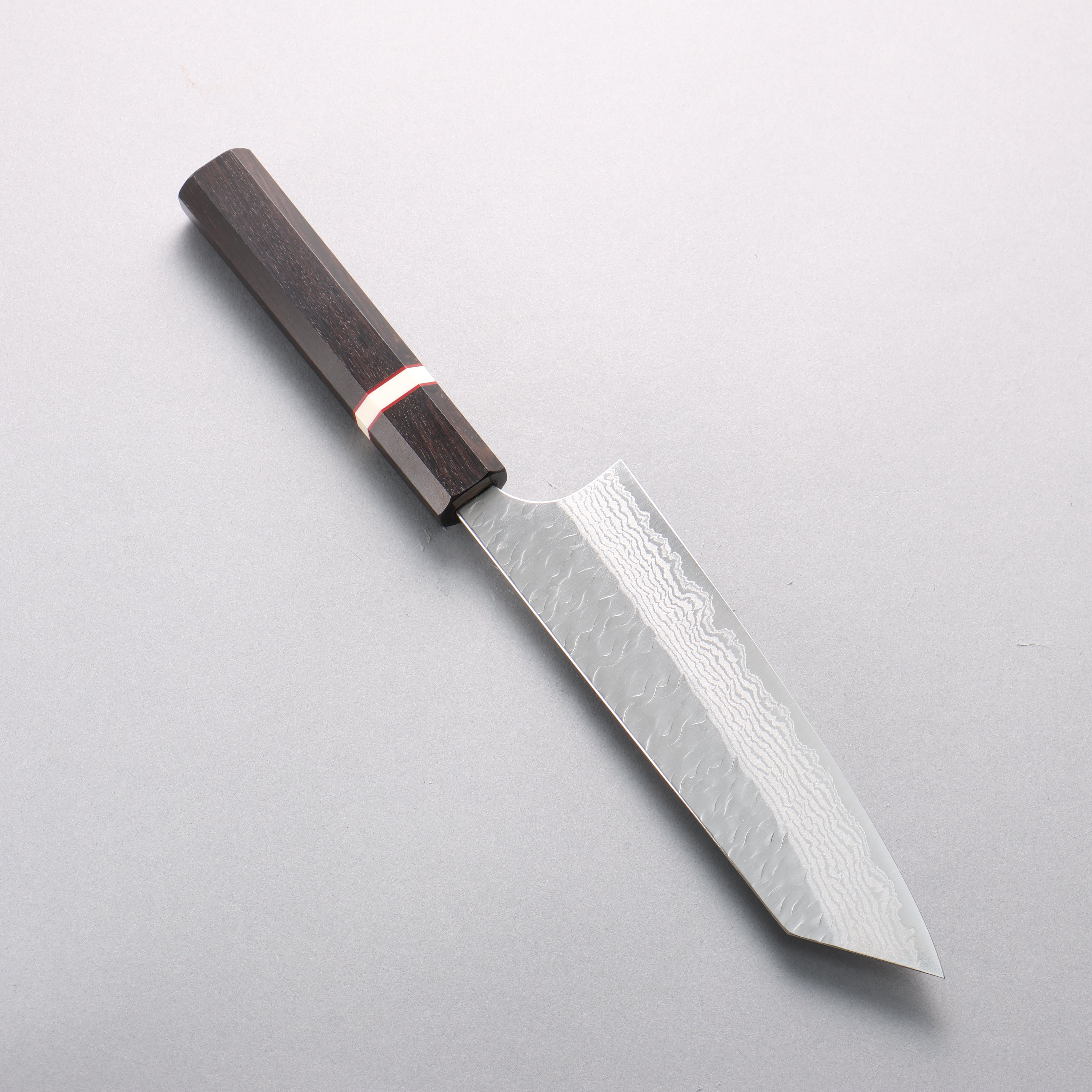 Yoshimi Kato Nami VG-XEOS Hammered Damascus Bunka 170mm Ebony (White Ring) Handle - Seisuke Knife