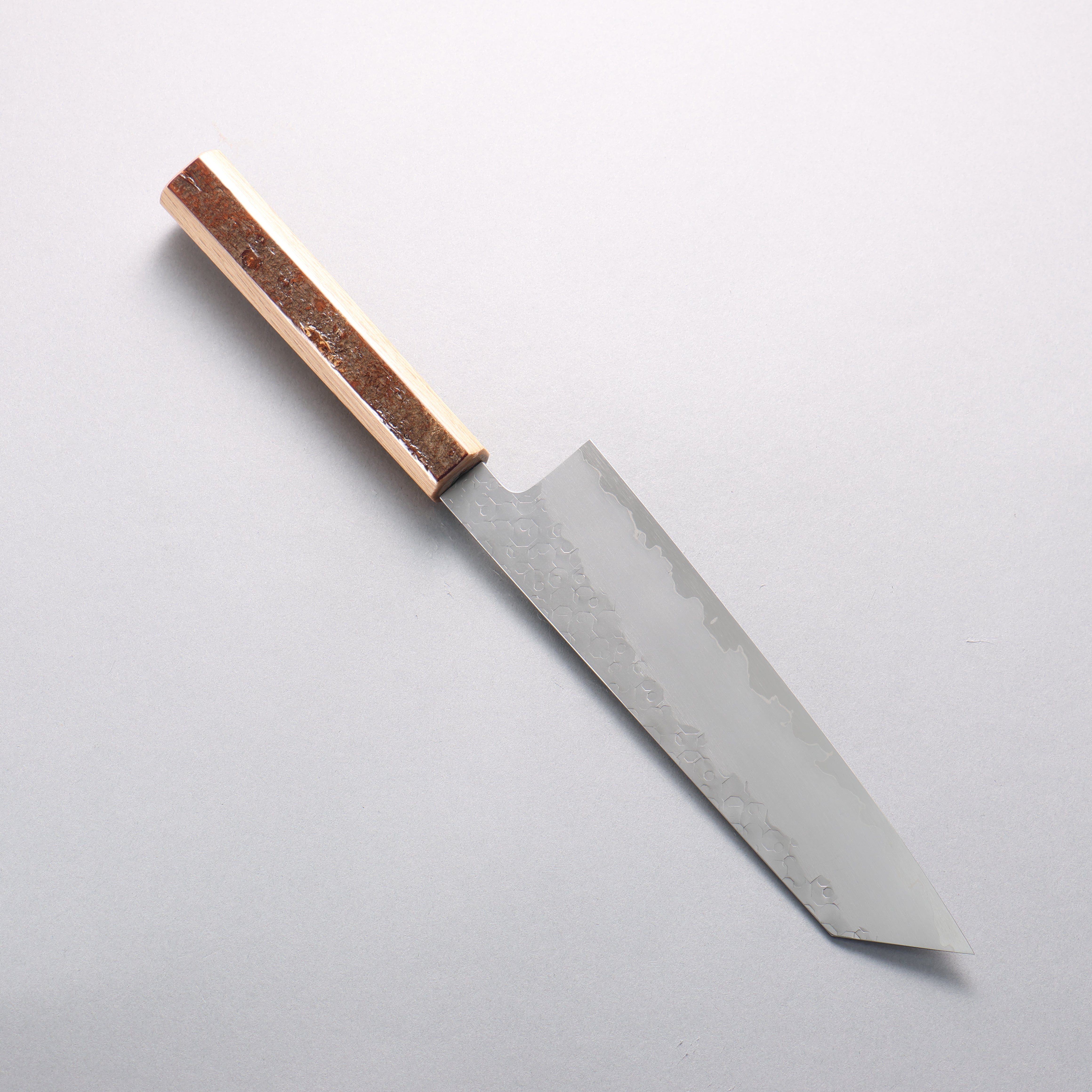 Hado Shiosai SG2 Hammered Kiritsuke Gyuto 210mm Cherry Wood & Bark Handle - Seisuke Knife