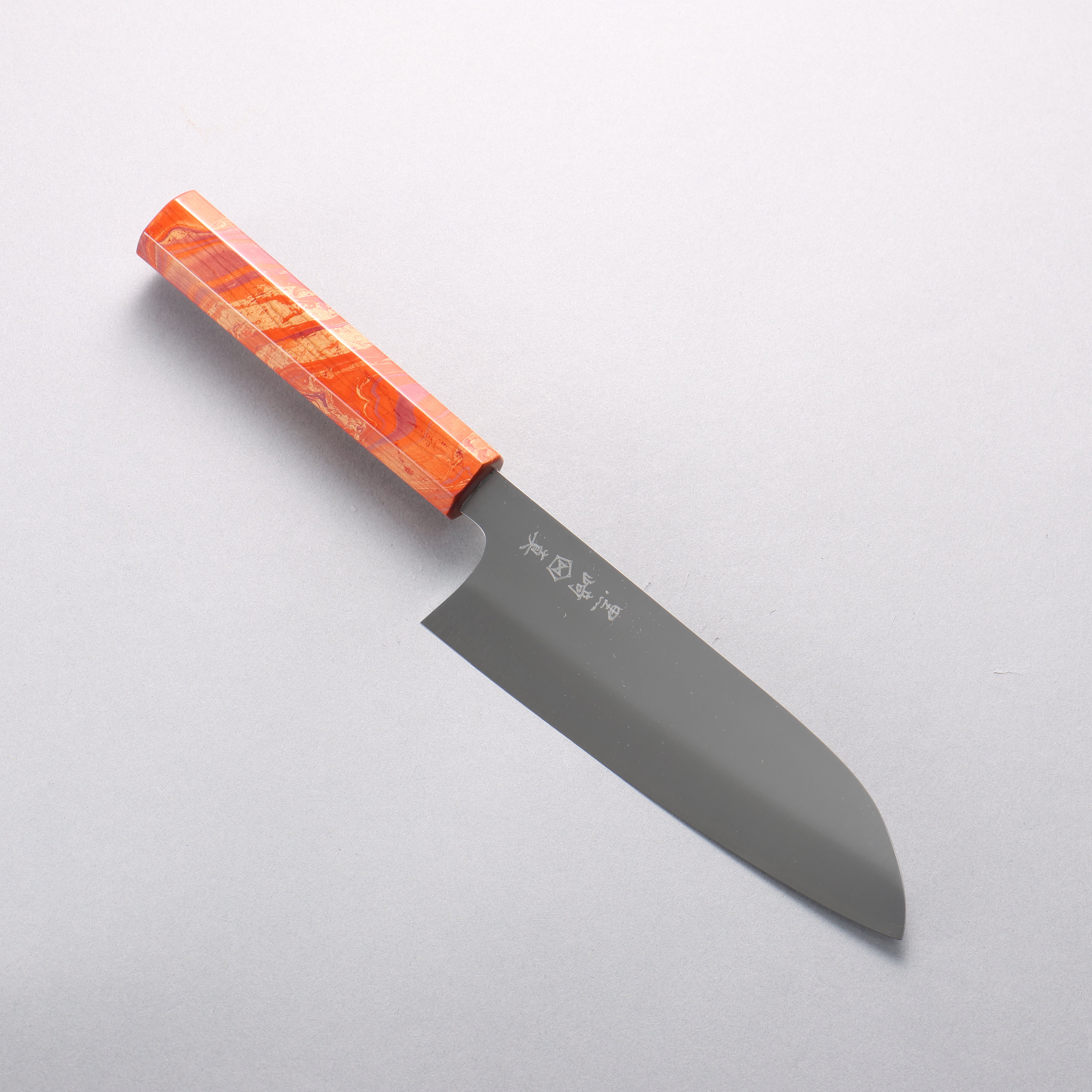 Makoto Kurosaki SG2 Migaki Santoku 165mm Lacquered Red/Purple Marble Handle - Seisuke Knife