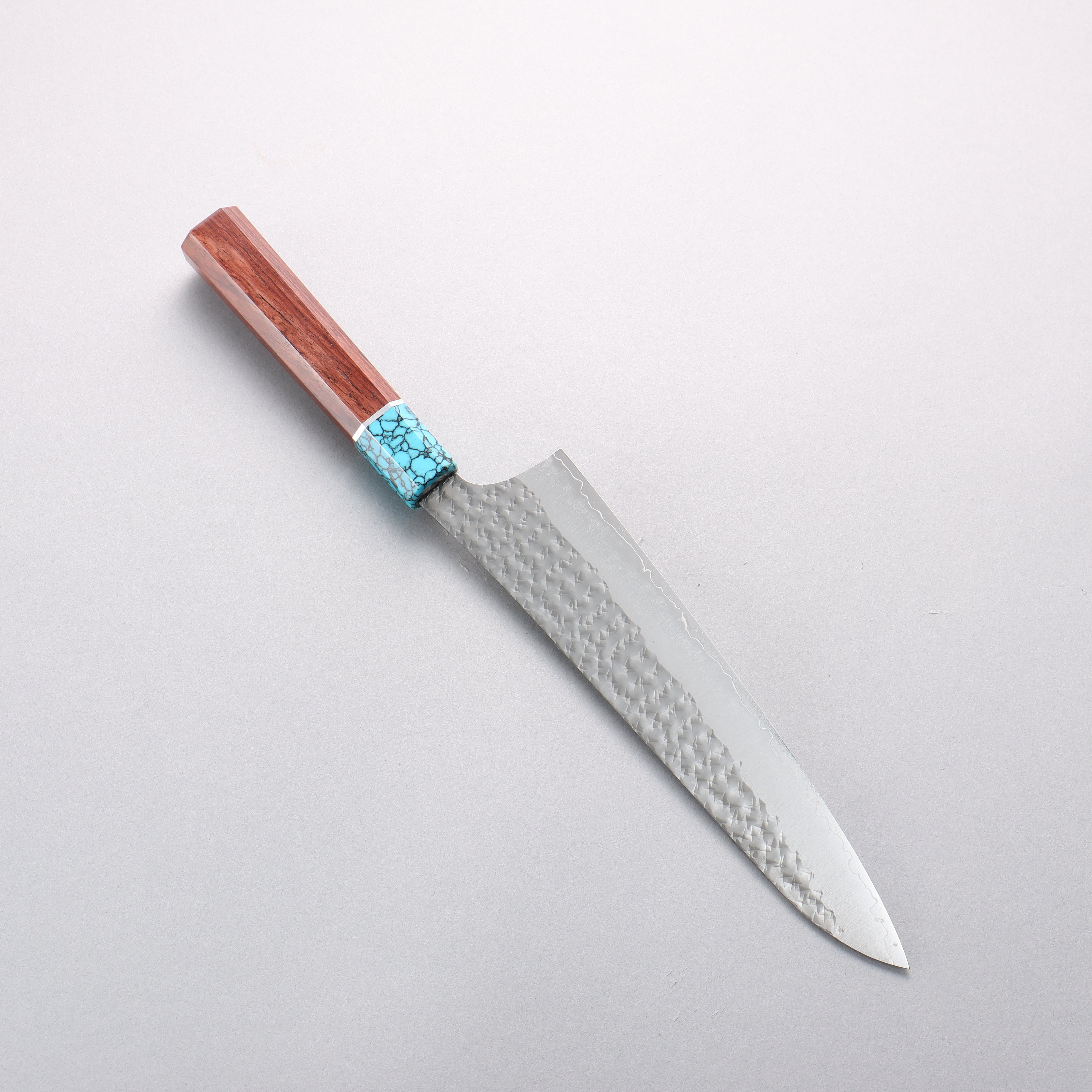 Yu Kurosaki Senko Ryu SG2 Hammered Gyuto 210mm Rosewood (Ferrule: Blue Turquoise) Handle - Seisuke Knife