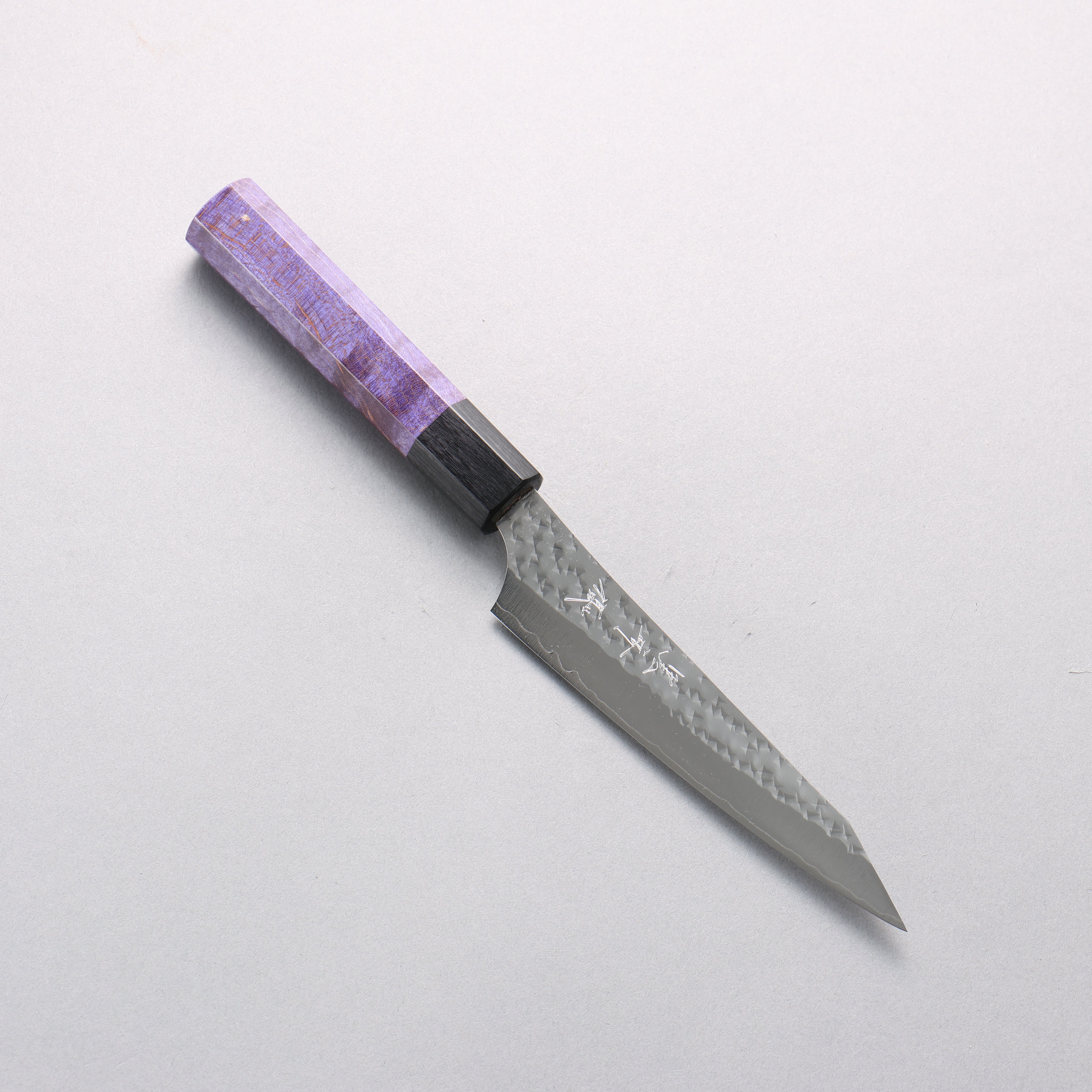 Yu Kurosaki Senko Ei SG2 Hammered Petty-Utility 130mm Purple Stabilized Wood Handle - Seisuke Knife