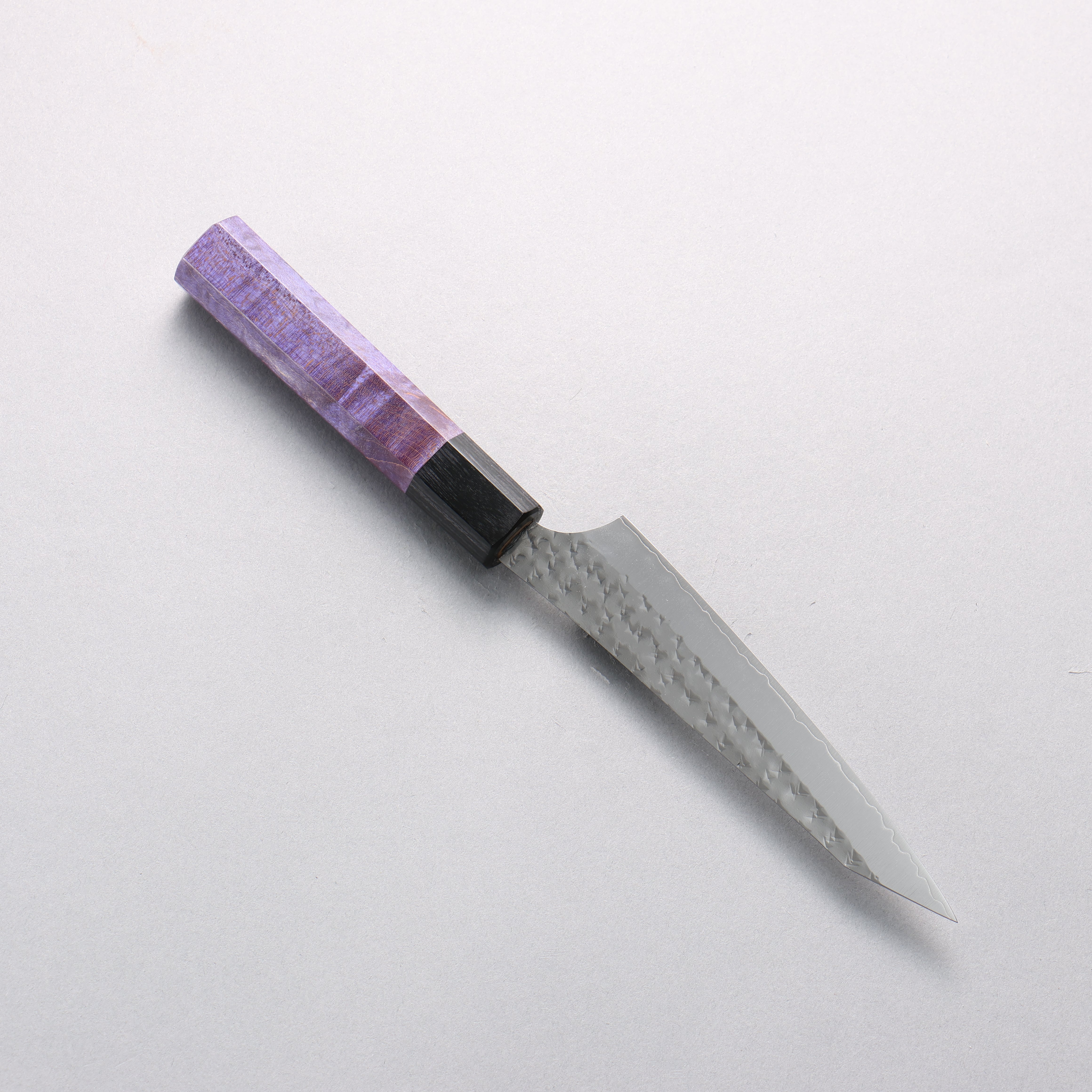 Yu Kurosaki Senko Ei SG2 Hammered Petty-Utility 130mm Purple Stabilized Wood Handle - Seisuke Knife