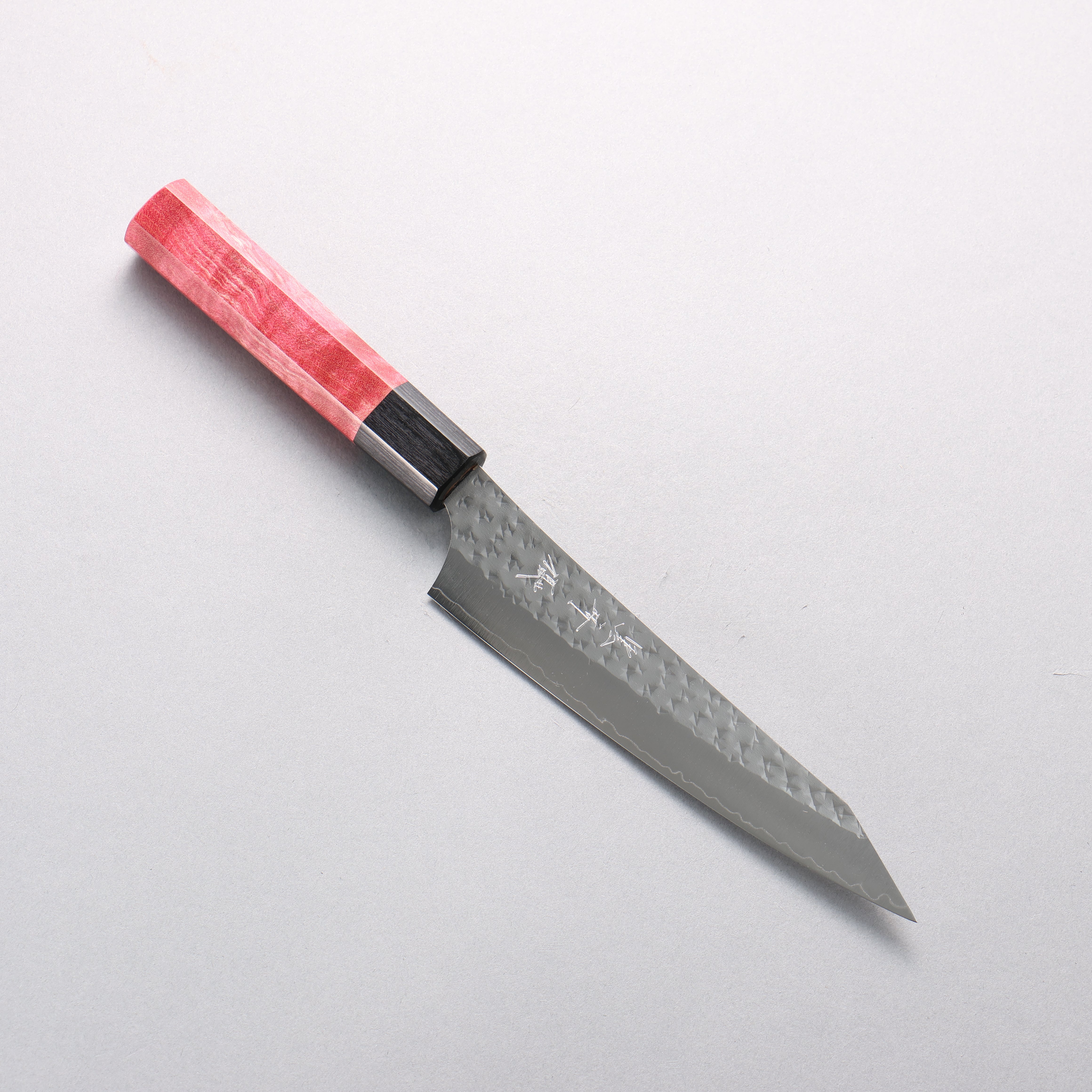 Yu Kurosaki Senko Ei SG2 Hammered Petty-Utility 150mm Red Stabilized Wood Handle - Seisuke Knife