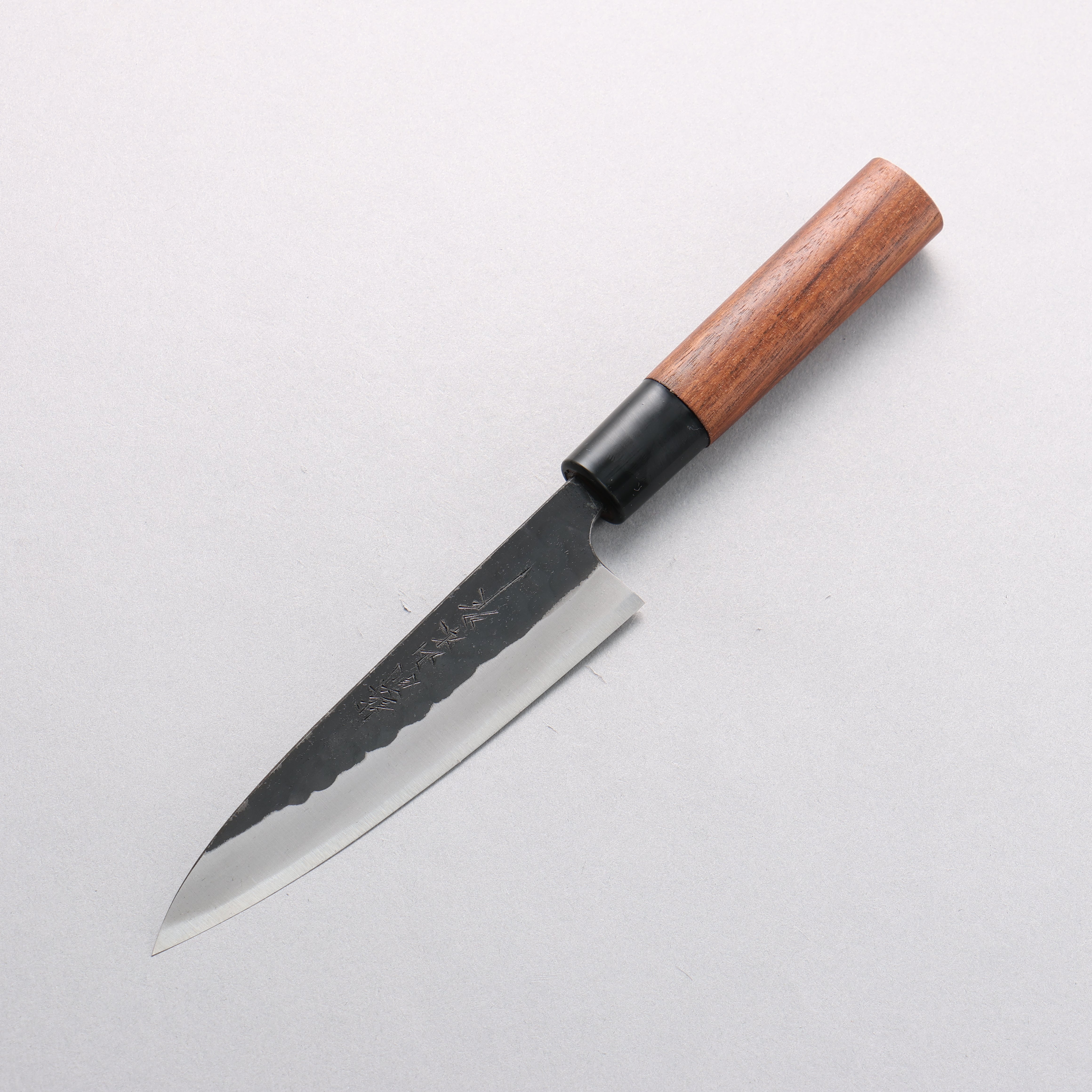 Nao Yamamoto Yasuki Blue Steel Kurouchi Hammered Petty-Utility 135mm Walnut Handle - Seisuke Knife