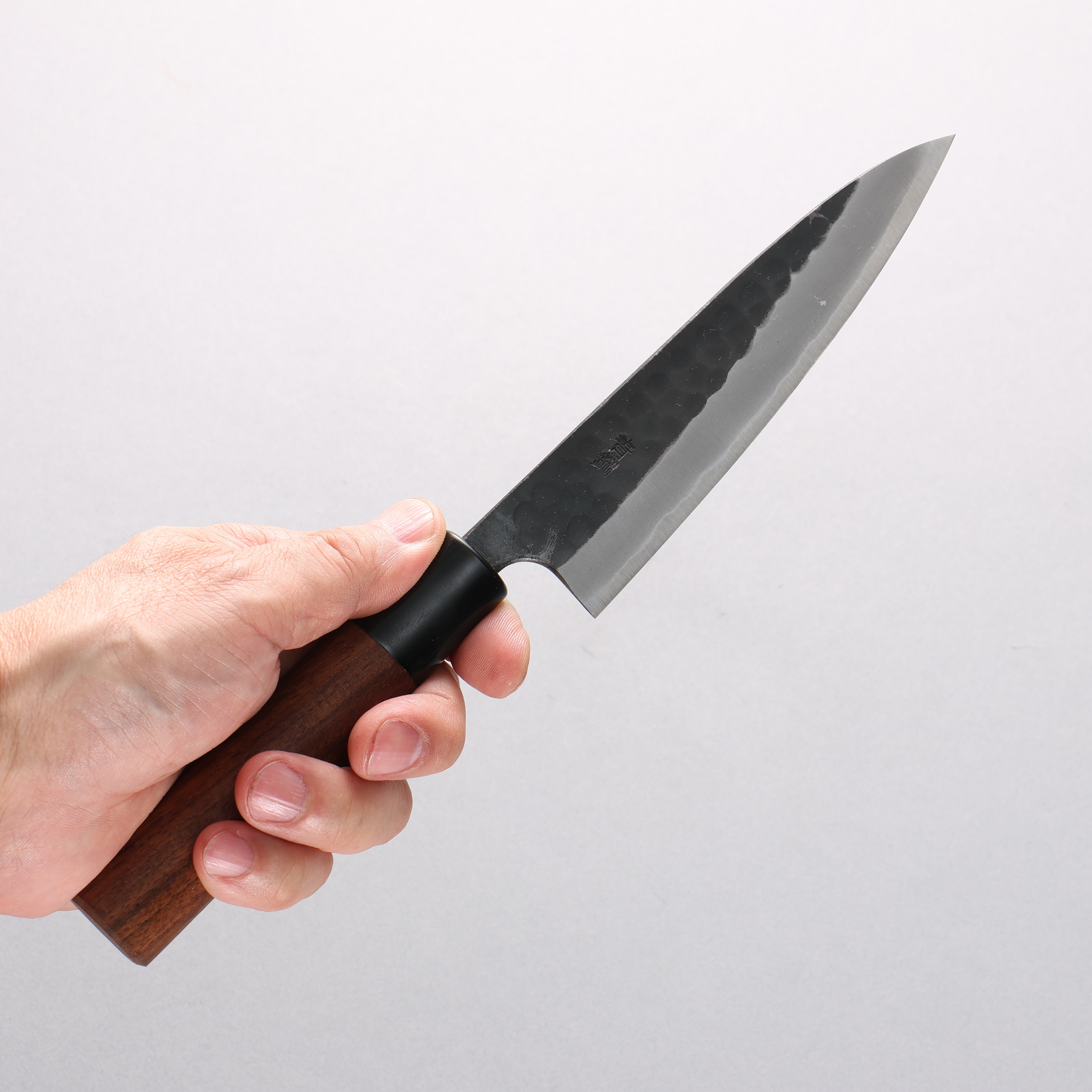 Nao Yamamoto Yasuki Blue Steel Kurouchi Hammered Petty-Utility 135mm Walnut Handle - Seisuke Knife