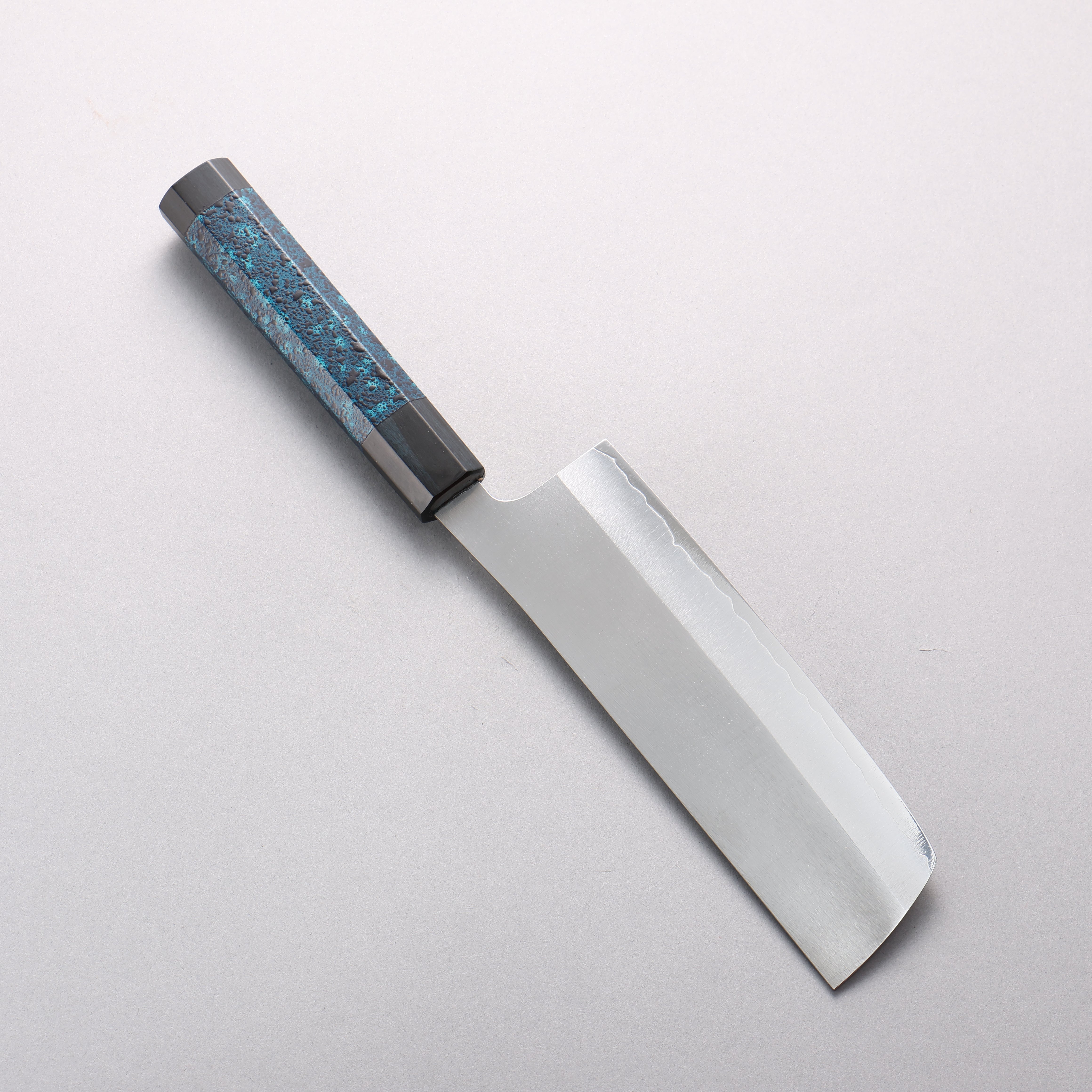 Yu Kurosaki New Gekko VG-XEOS Nakiri 165mm Tenmoku Indigo Lacquered Handle with Sheath - Seisuke Knife