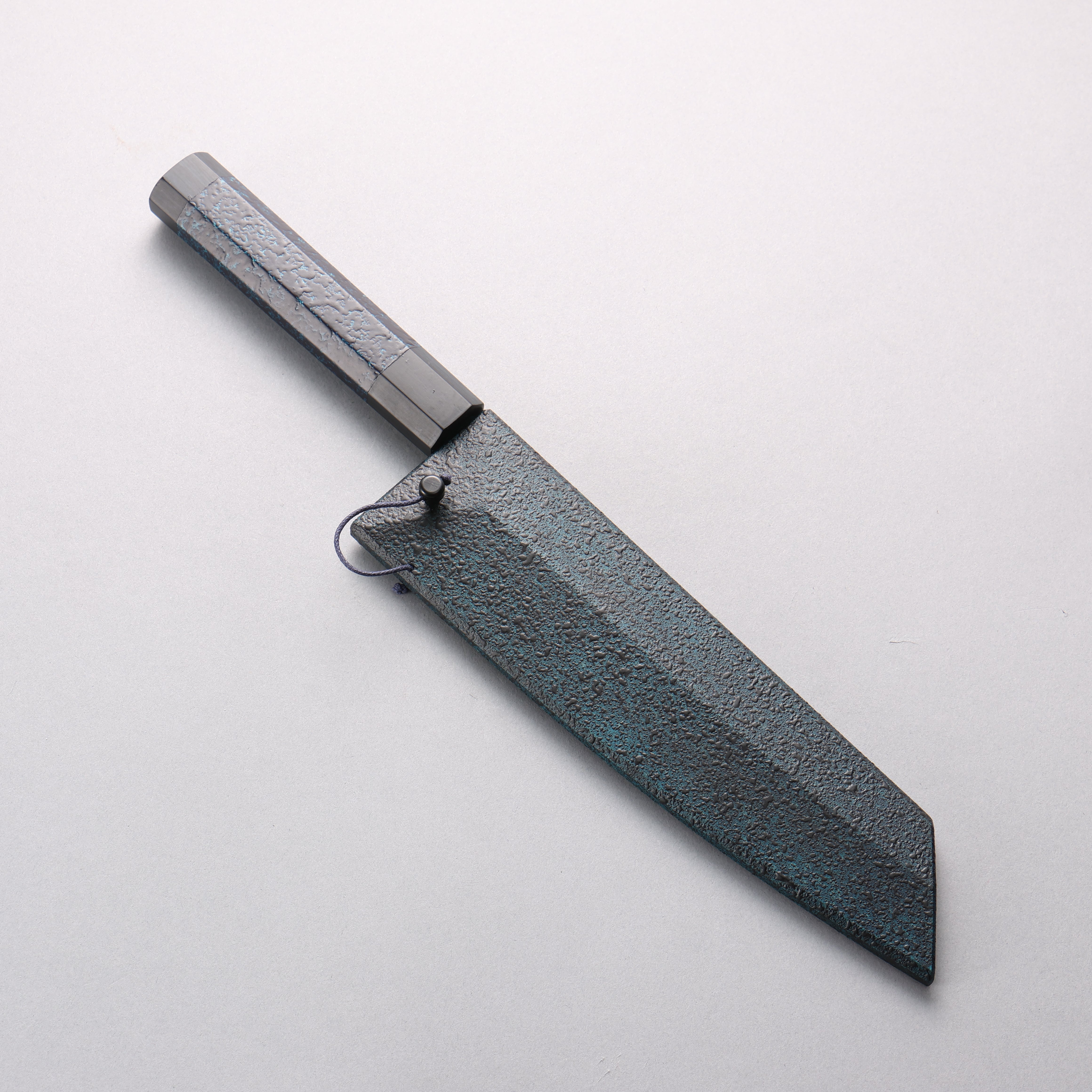 Yu Kurosaki New Gekko VG-XEOS Bunka 170mm Indigo Lacquered (Tenmoku) Handle with Sheath - Seisuke Knife