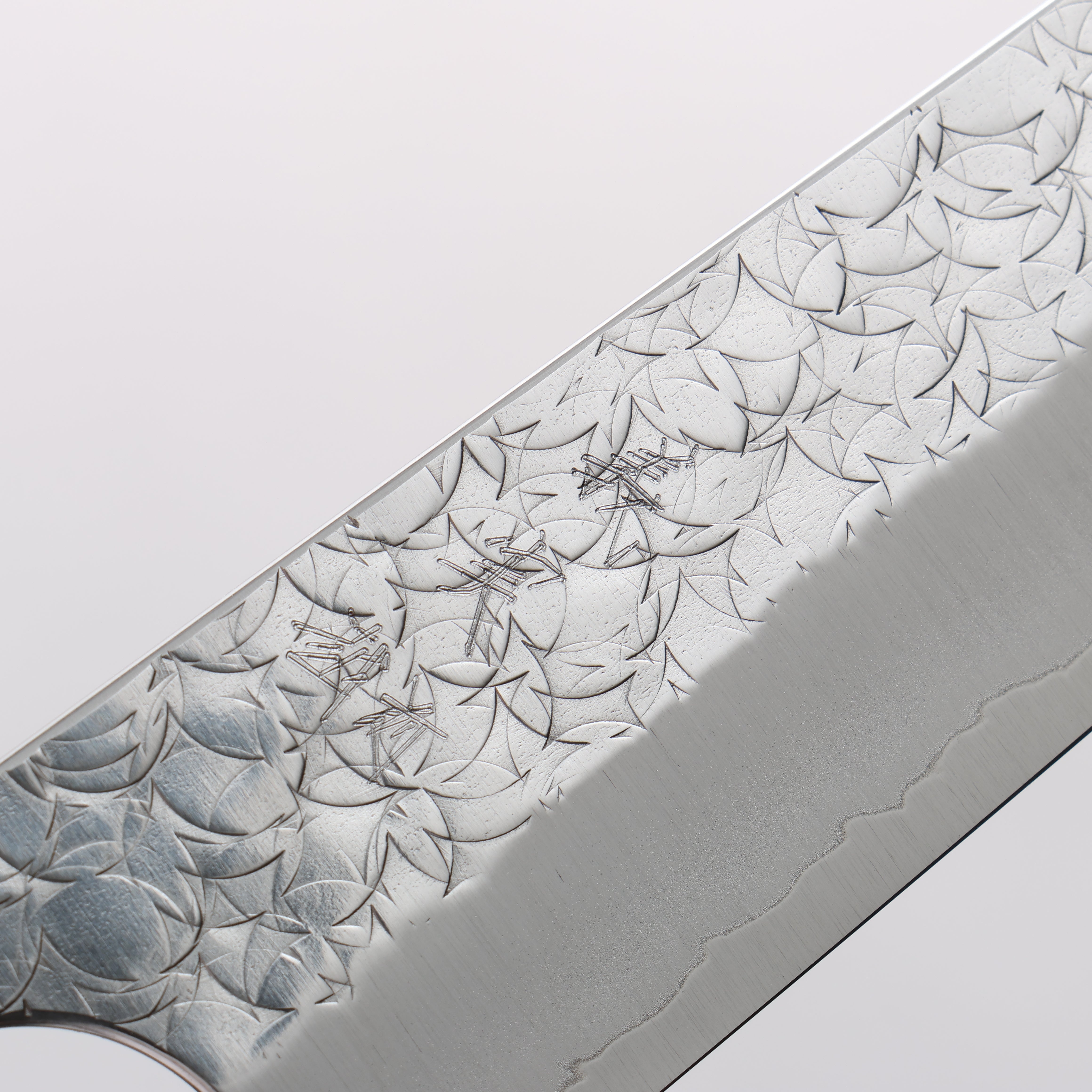 Yoshimi Kato Minamo SG2 Hammered Small Bunka 130mm Gray Stabilized Wood (White Ring) Handle - Seisuke Knife